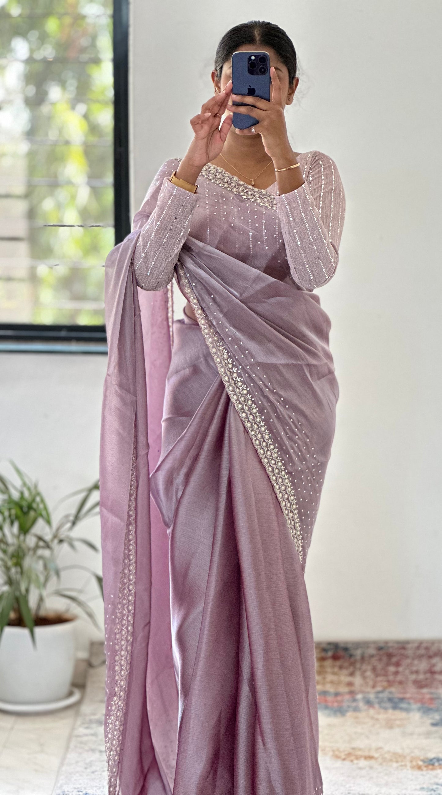 Cutdana & Pearl Handwork Saree