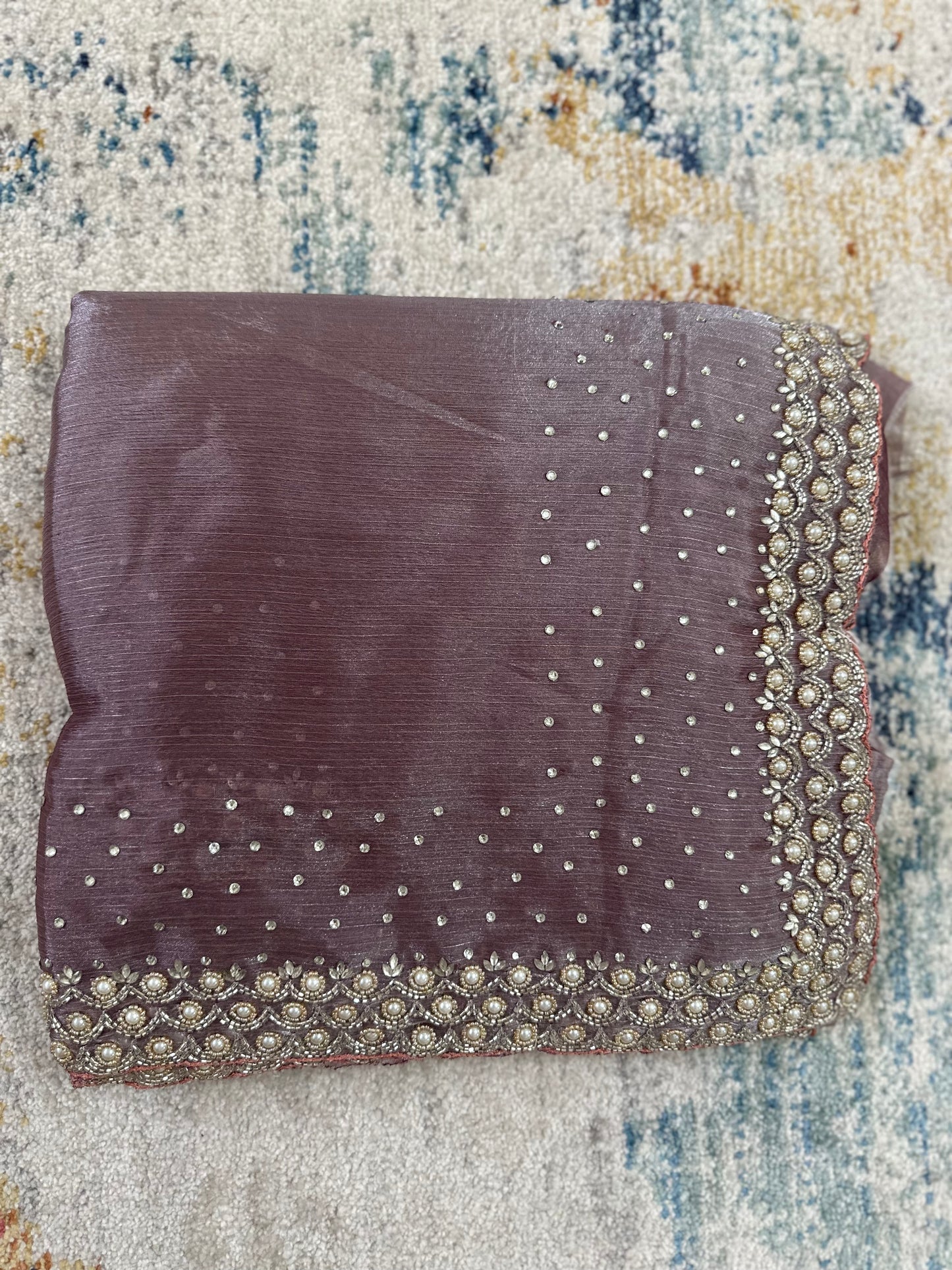 Cutdana & Pearl Handwork Saree