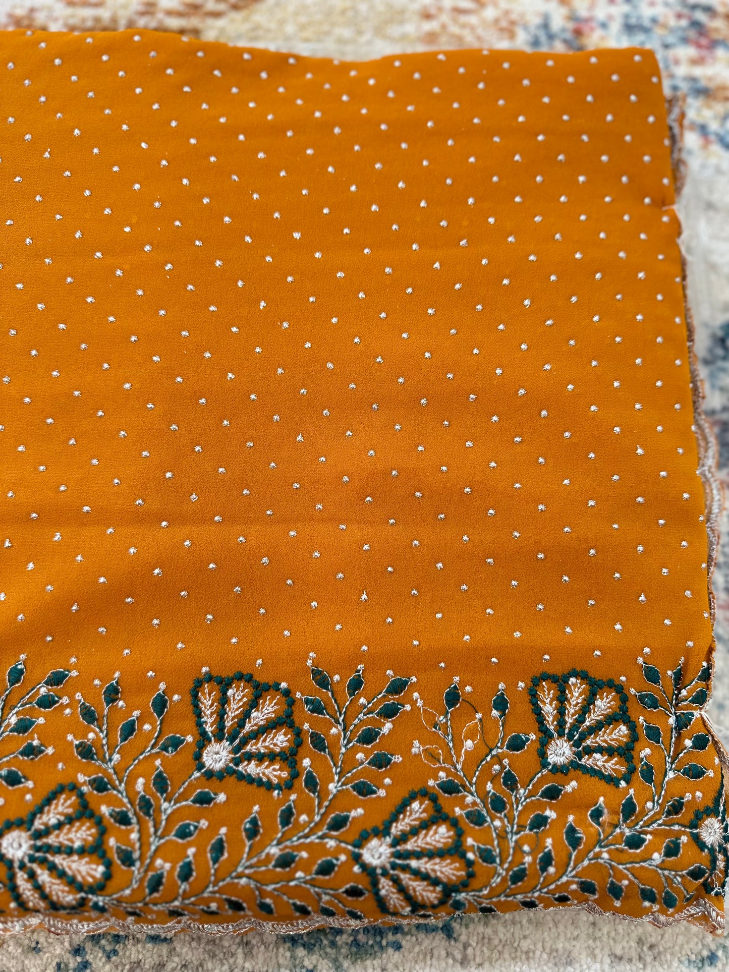 Georgette Glitter Embroidered Saree