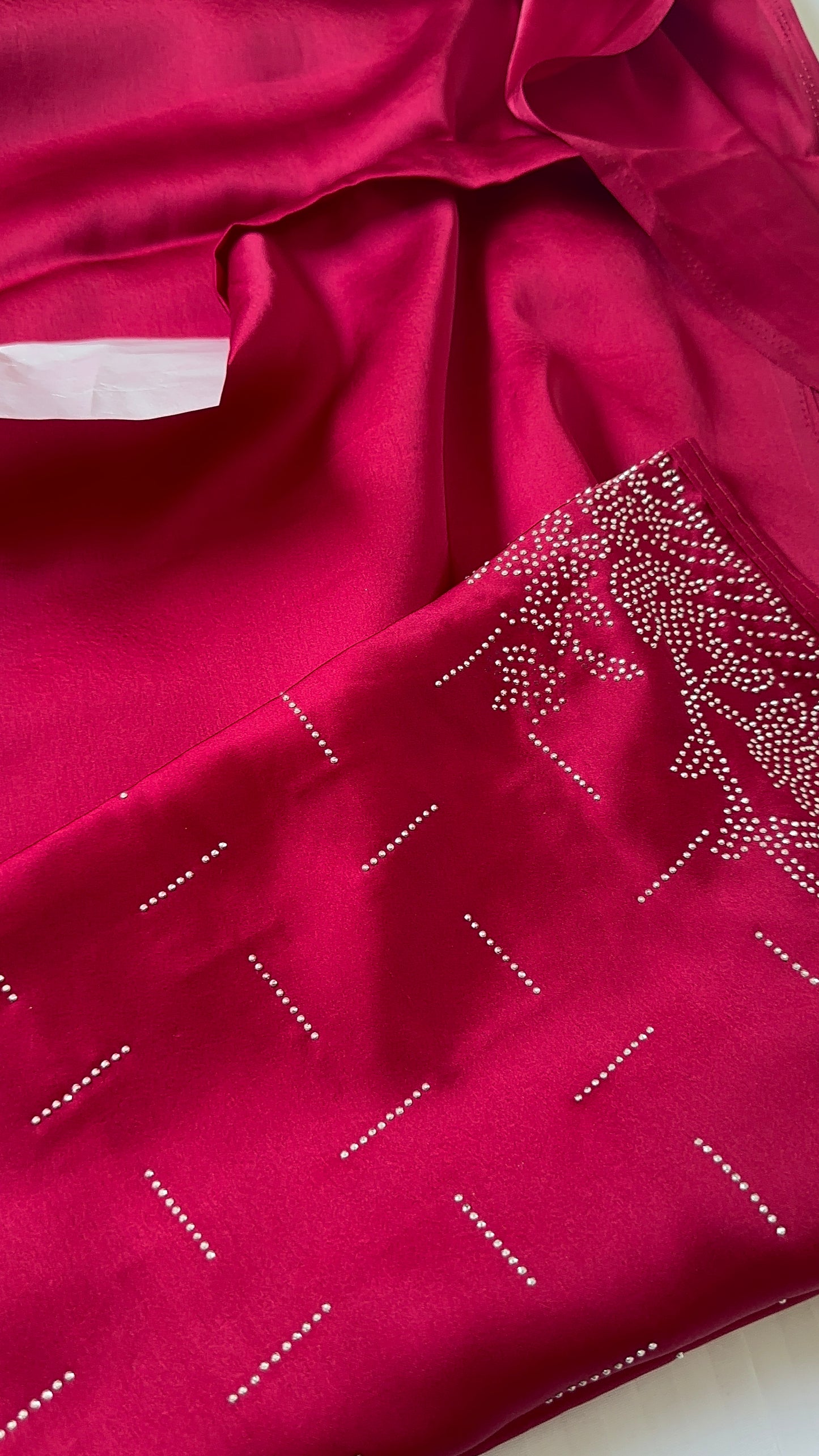Red Zarkan Satin Saree