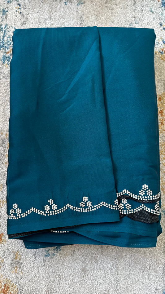 Blue Embellished Saree