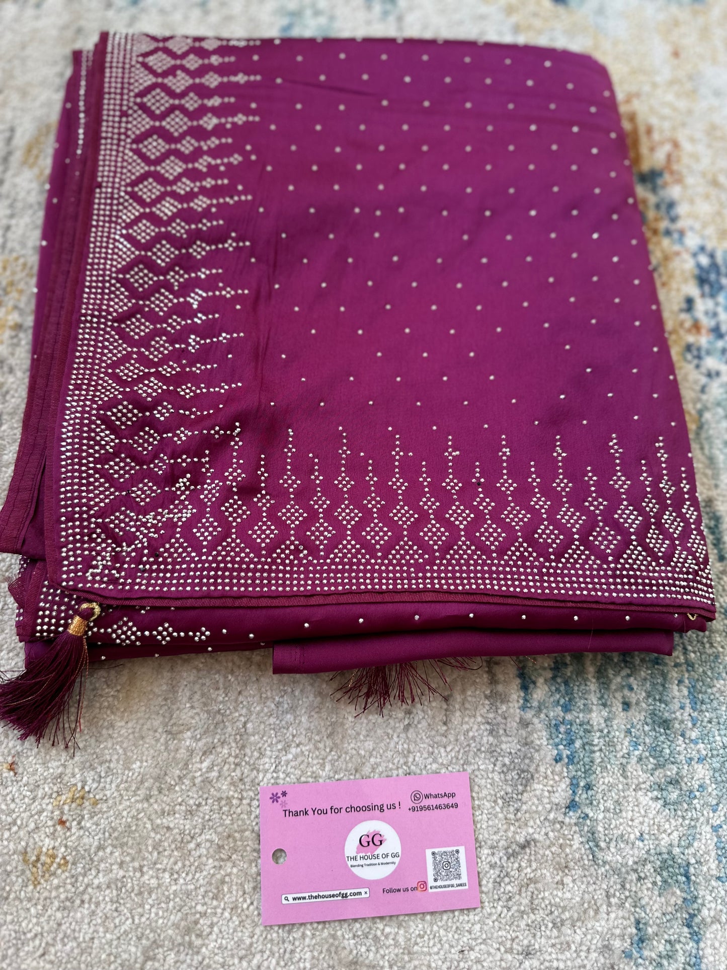 Magenta Zarkan Satin Saree