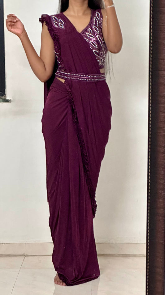 Ready made Saree with Embellished Blouse