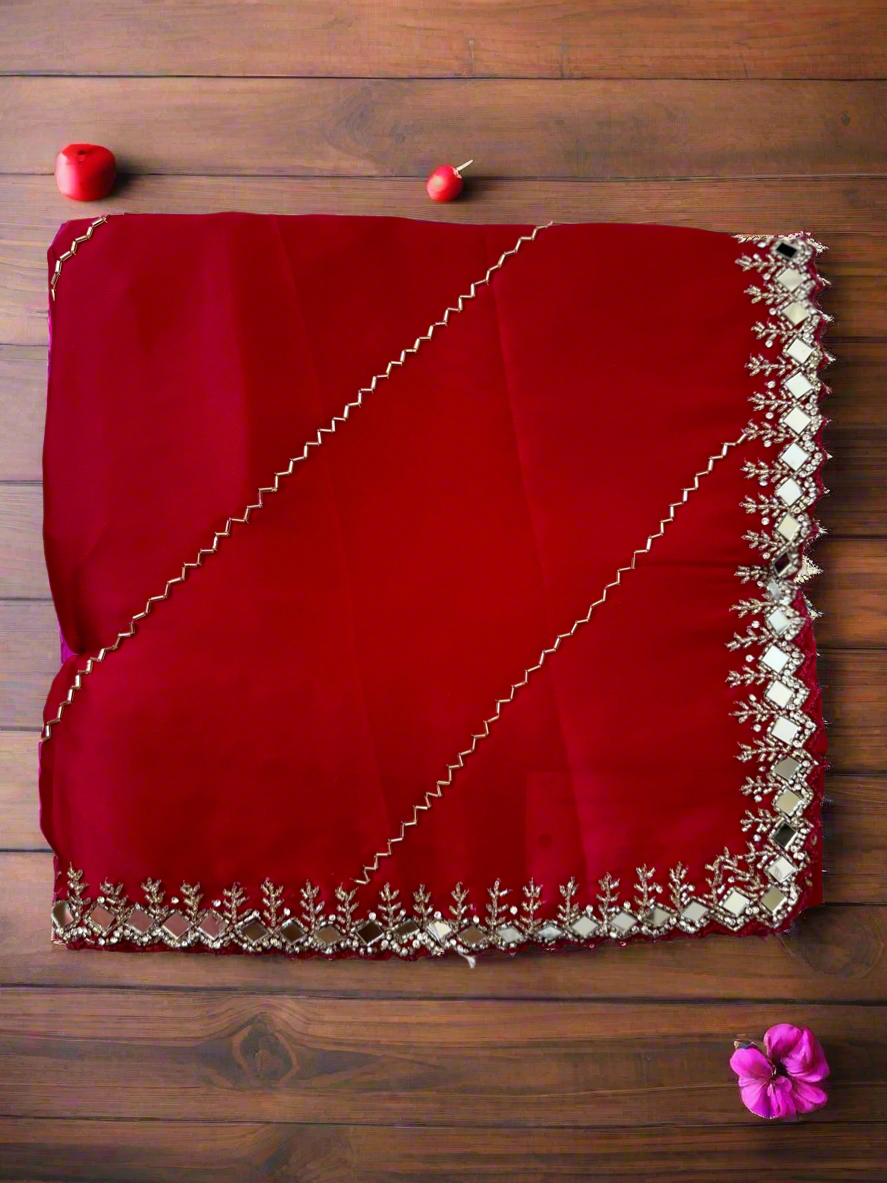 Cutdana Handwork Georgette Saree