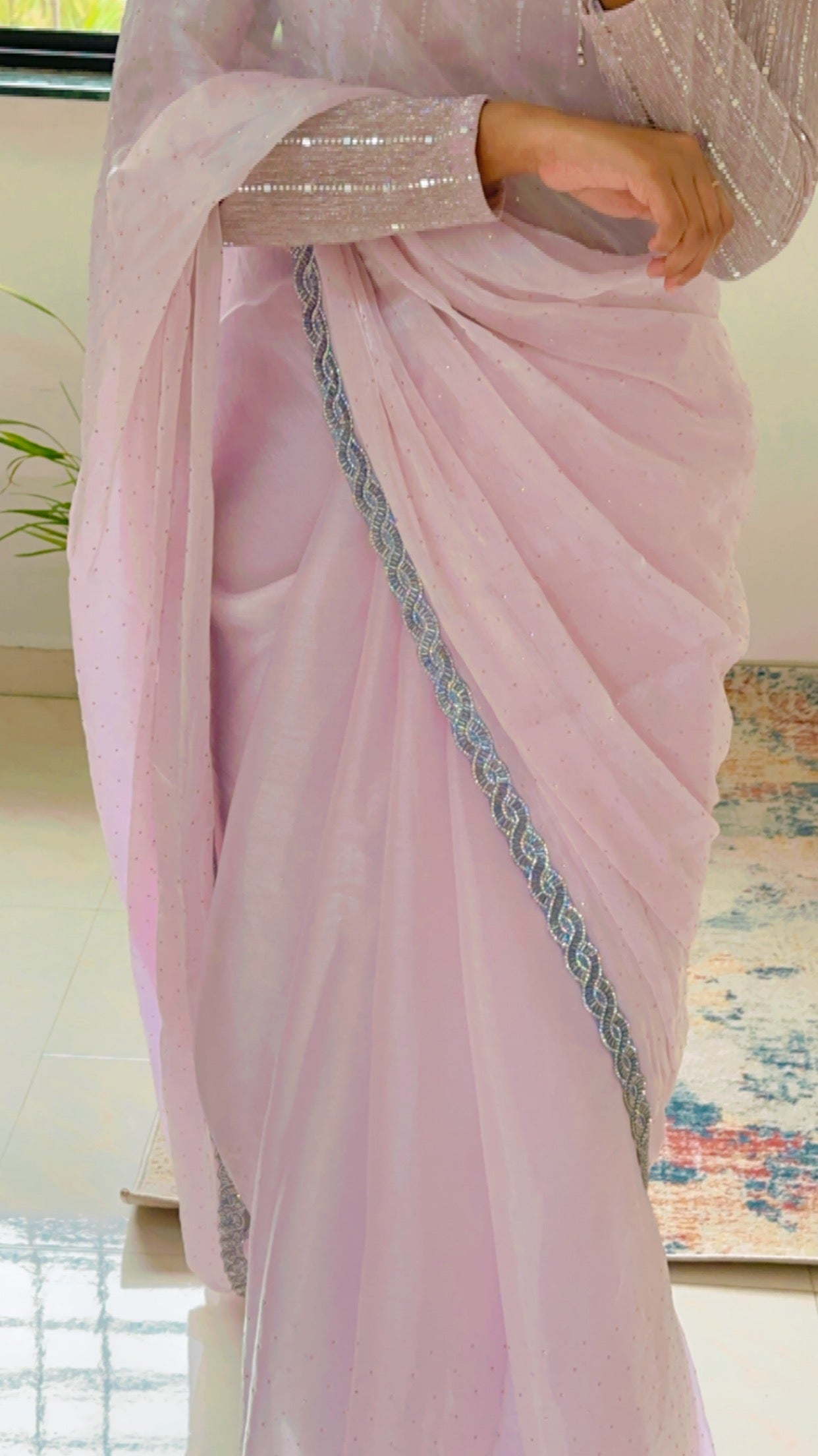 Pastel Pink Jimmy choo Saree