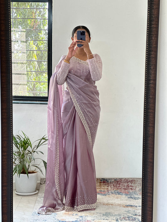 Cutdana & Pearl Handwork Saree