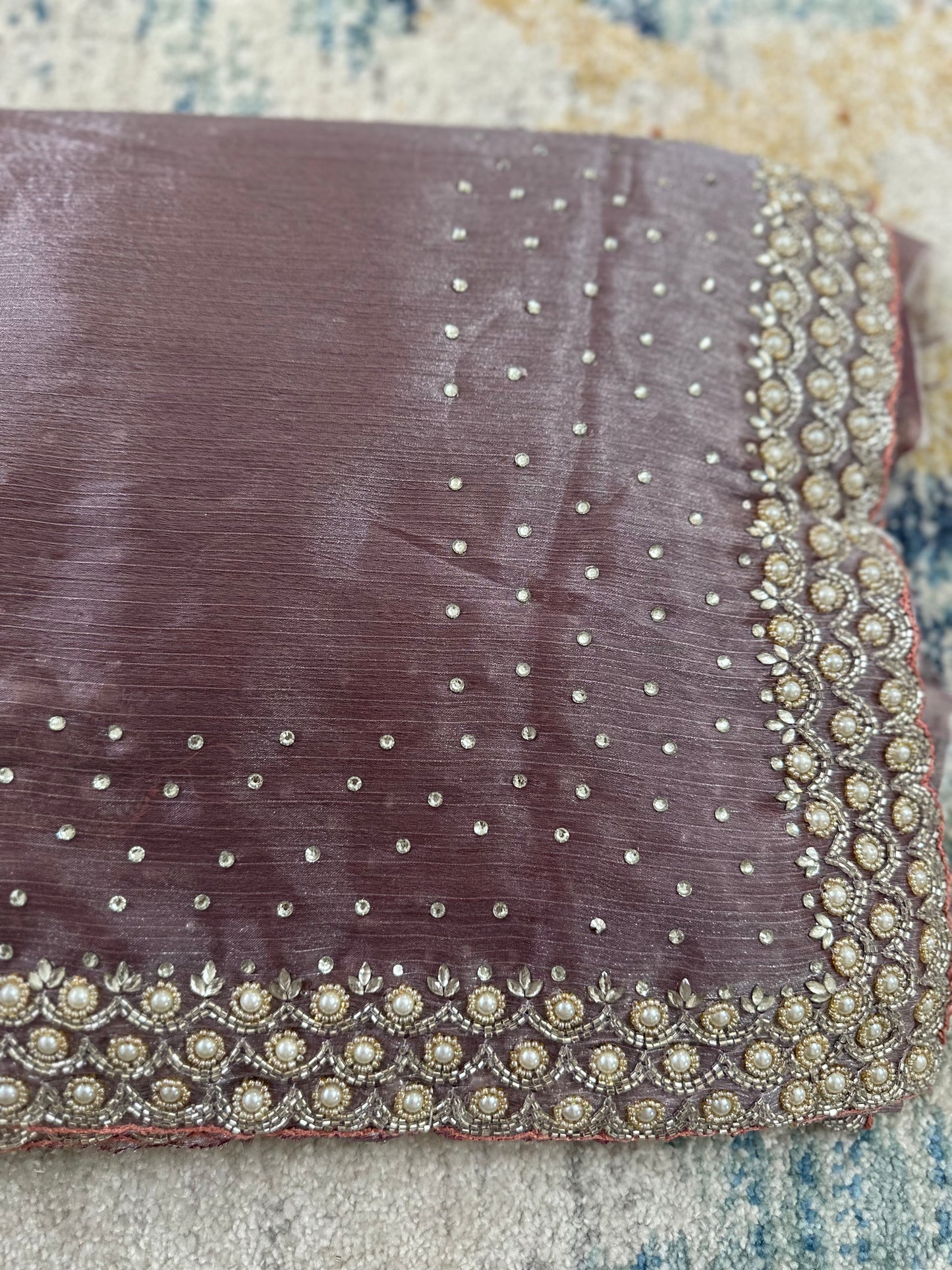Cutdana & Pearl Handwork Saree