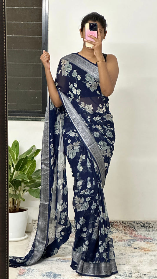 Soft Georgette Floral Saree