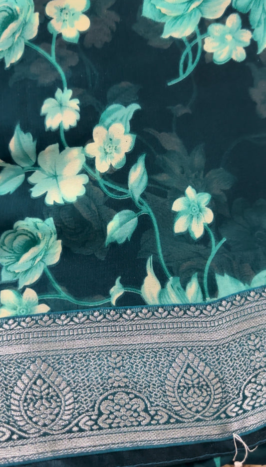 Soft Georgette Floral Saree