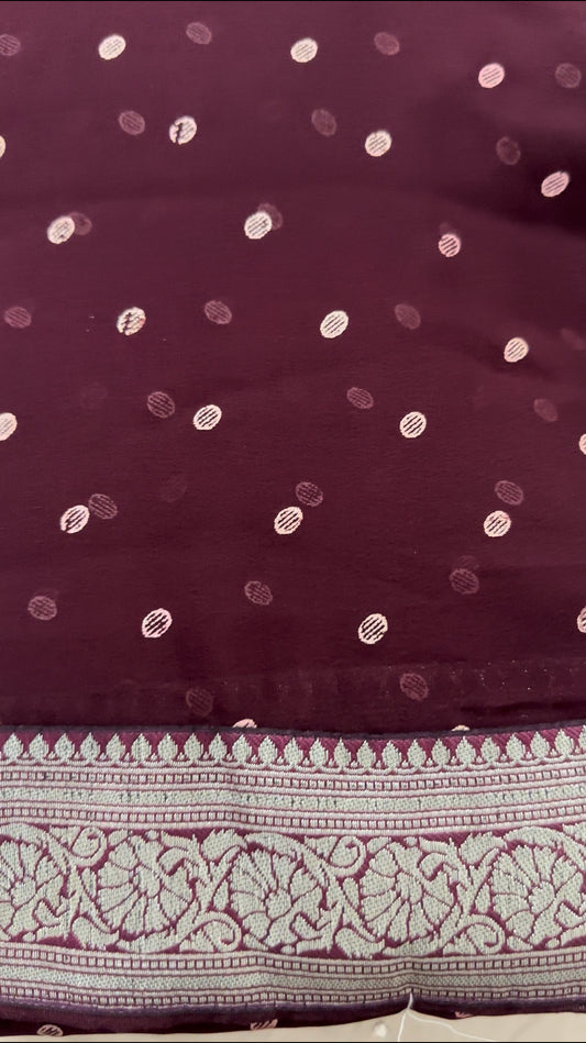 Georgette Saree Wine