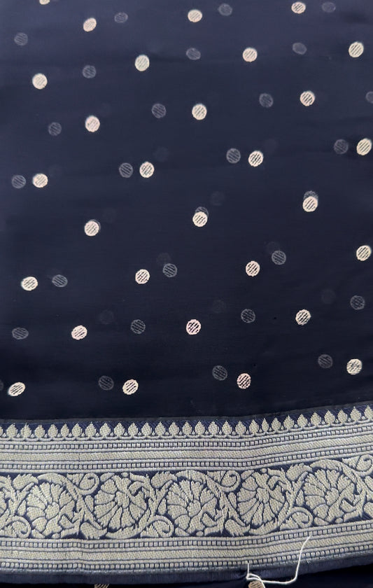 Georgette Saree Navy Blue