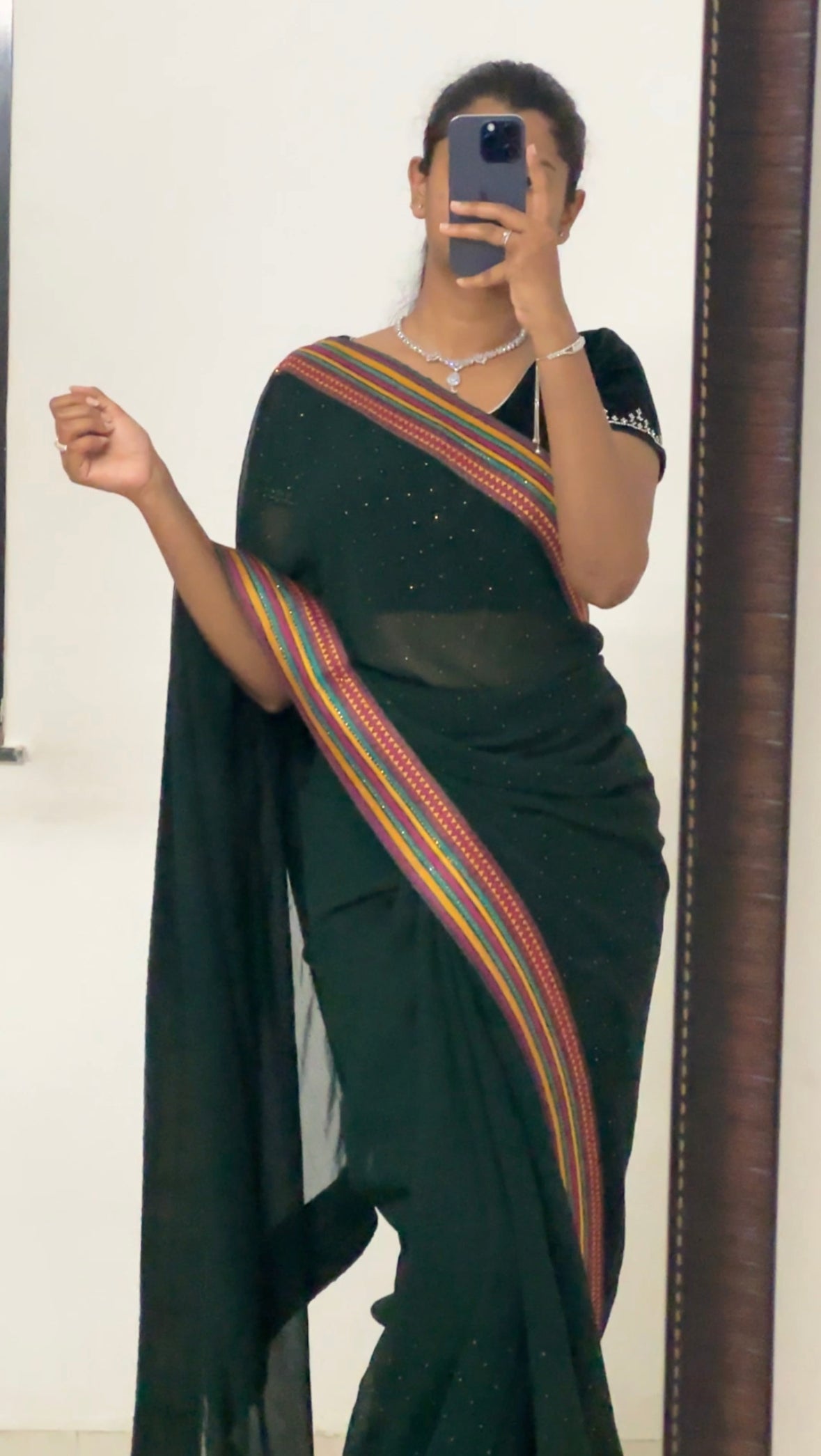 Dark Green Georgette Saree