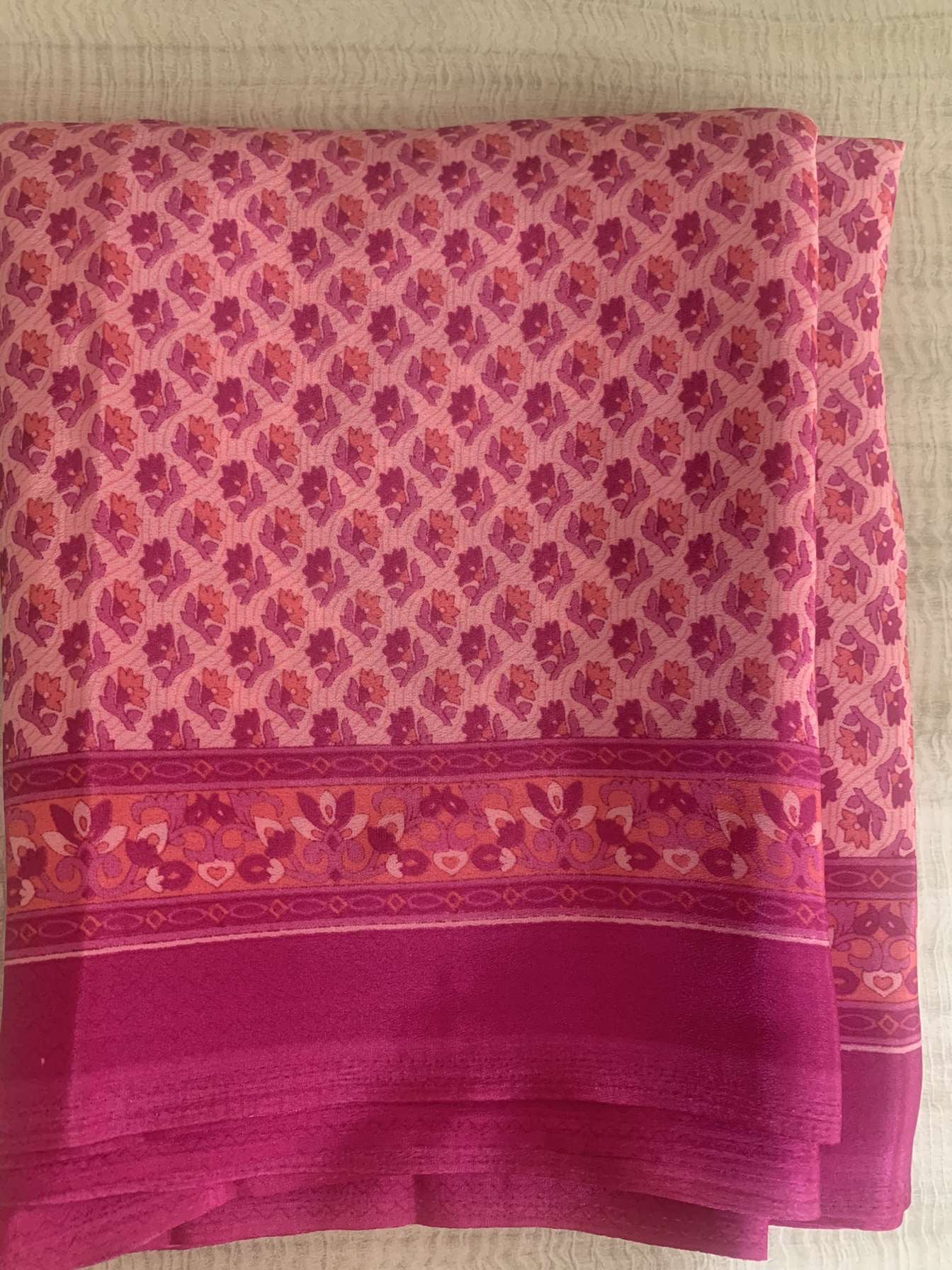 Uniform Printed Crepe Saree