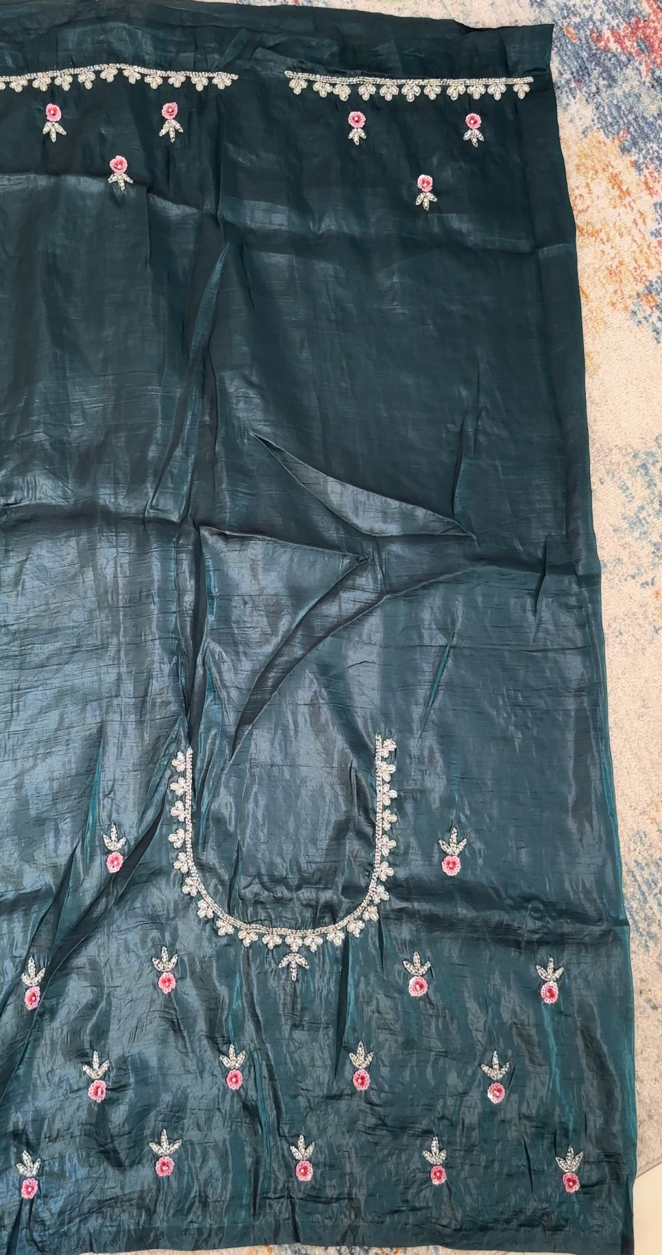 Floral Handwork Crush Tissue Saree