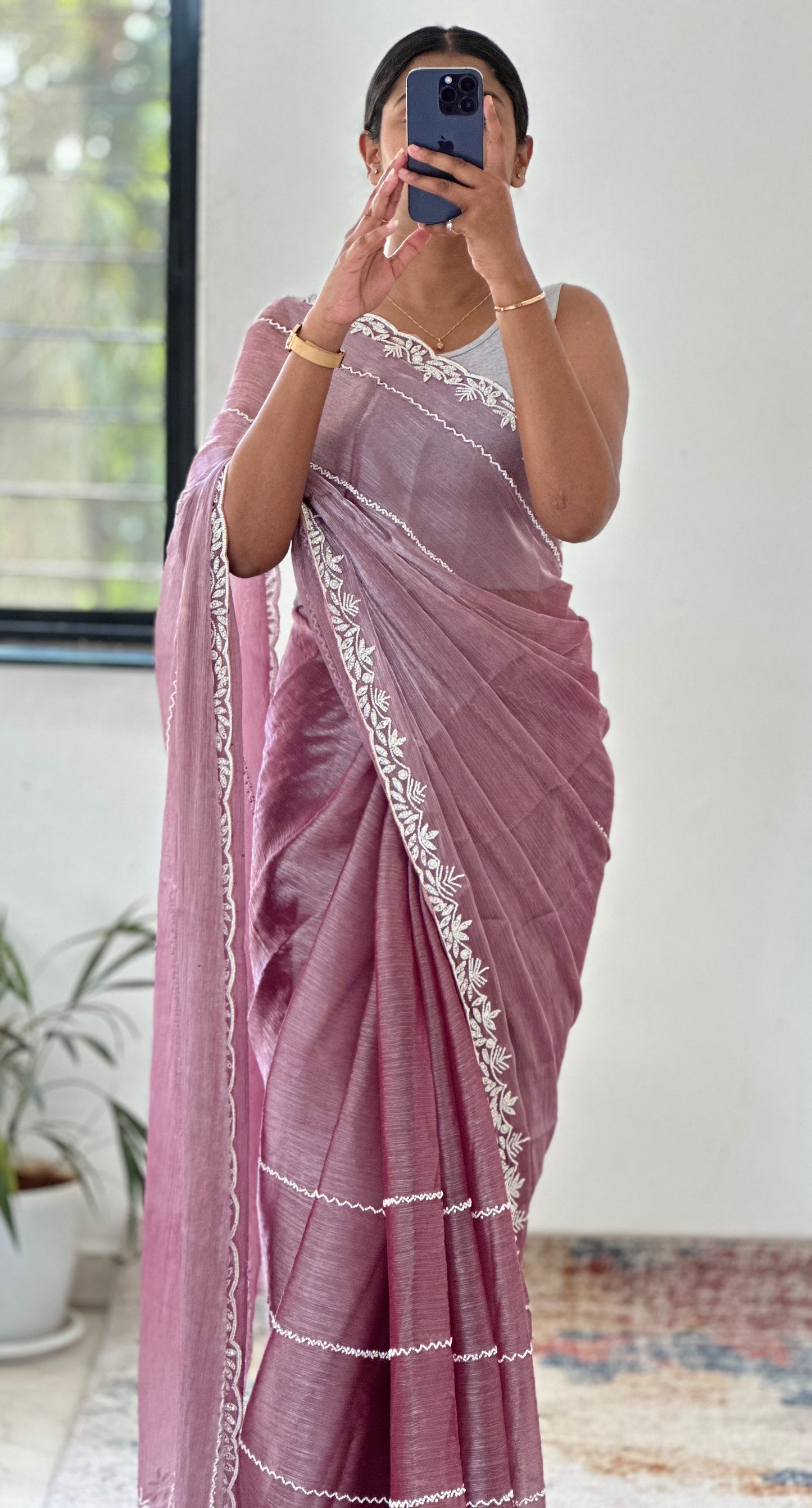 Pearl Handwork Embellished Saree