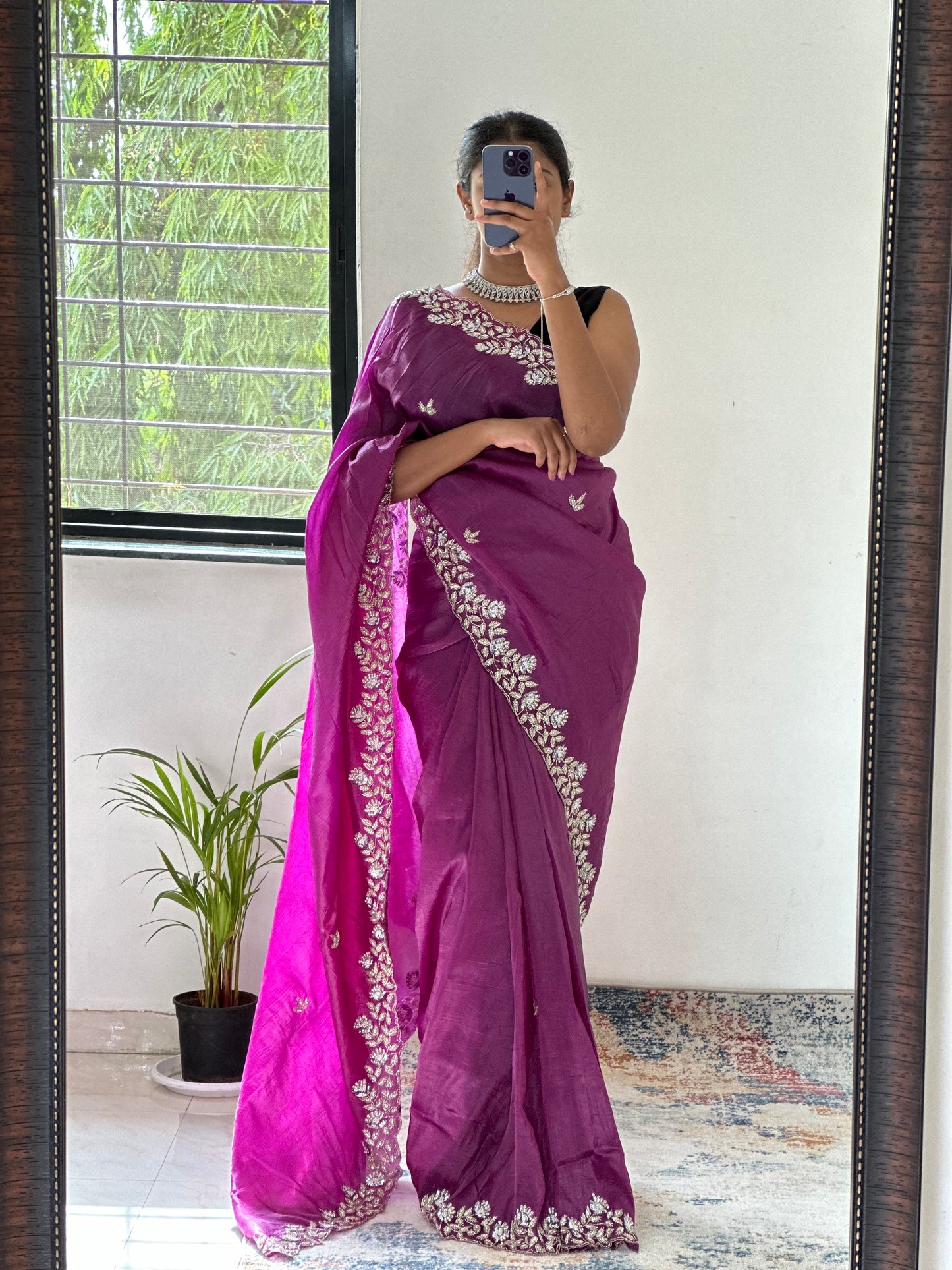 Cutdana Crush Tissue Saree
