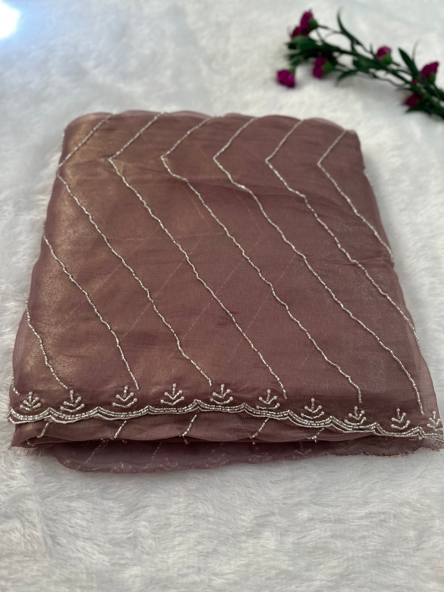 Fine Cutdana Tissue Saree