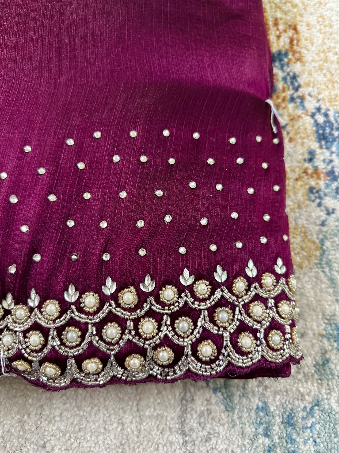 Cutdana & Pearl Handwork Saree