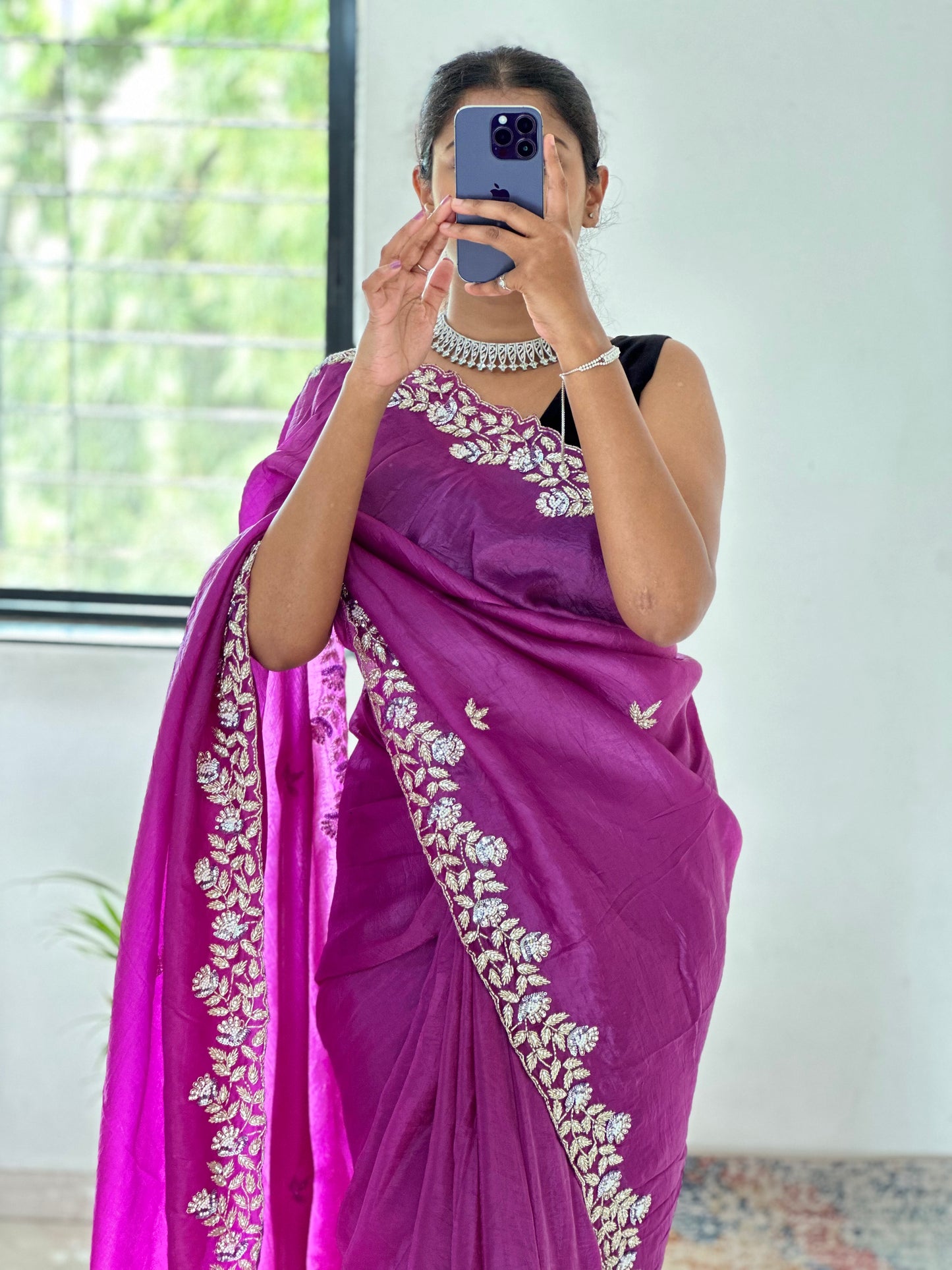 Cutdana Crush Tissue Saree