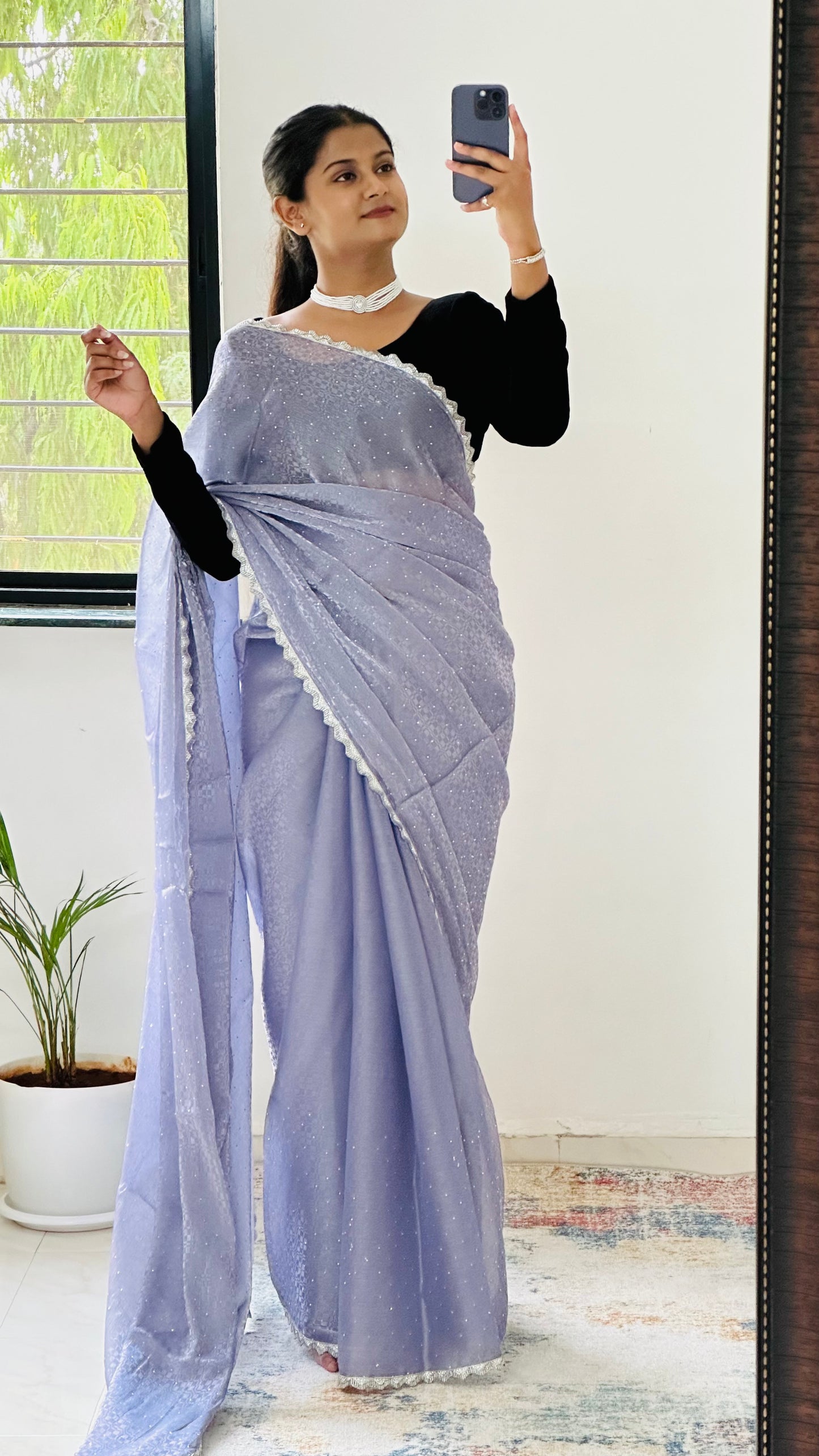 Lavender Jimmy choo Saree