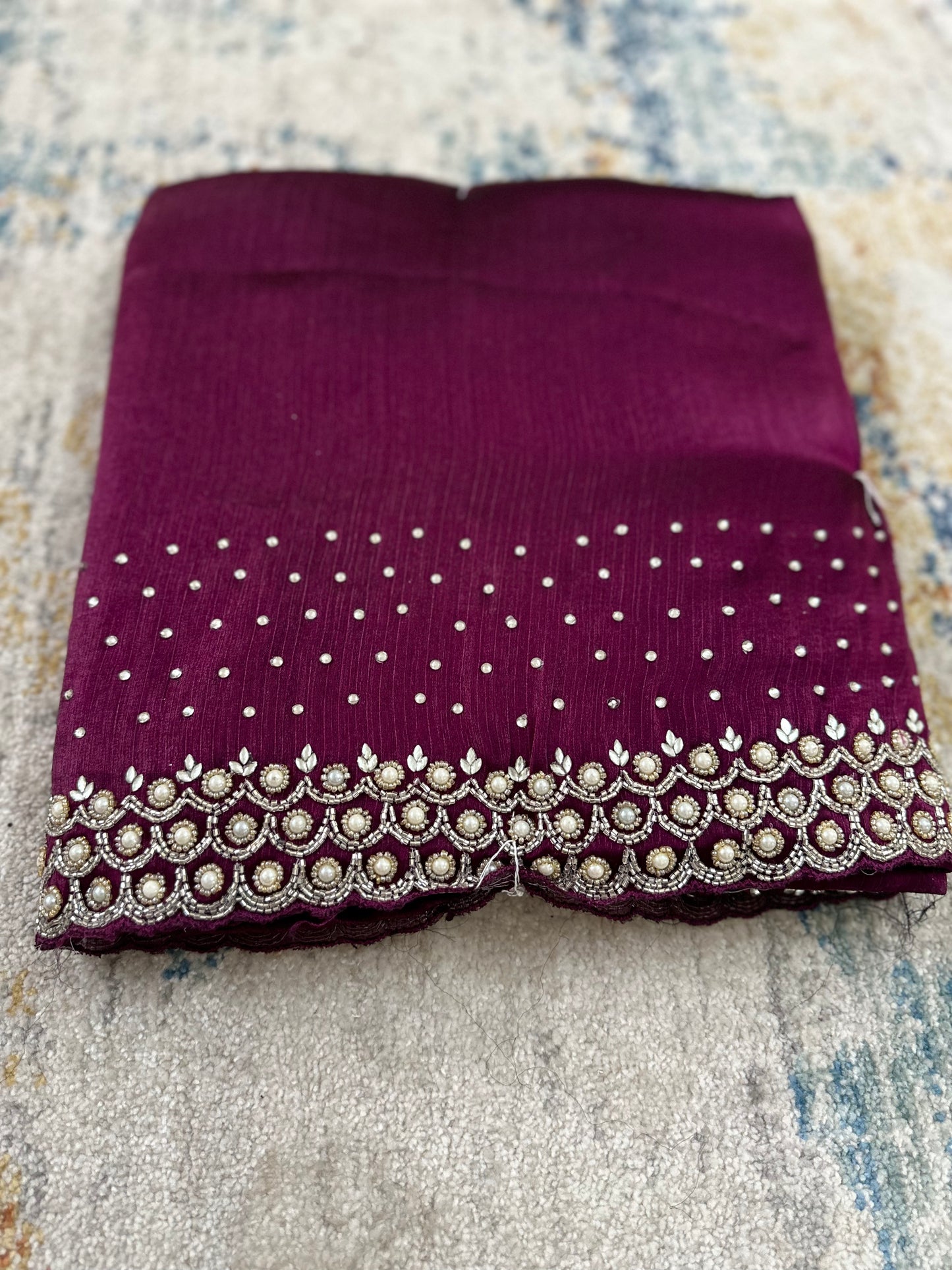 Cutdana & Pearl Handwork Saree