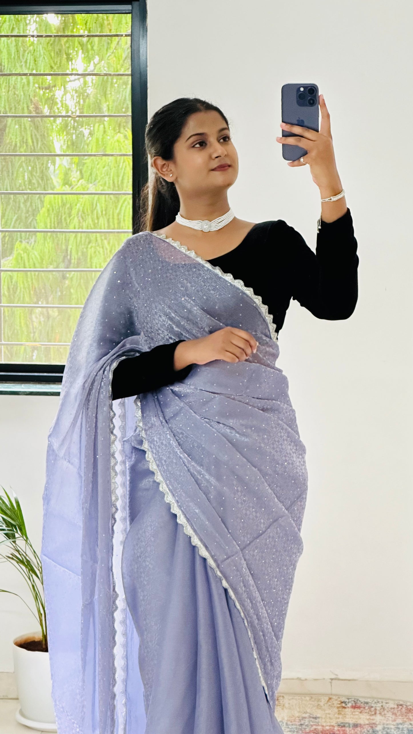 Lavender Jimmy choo Saree