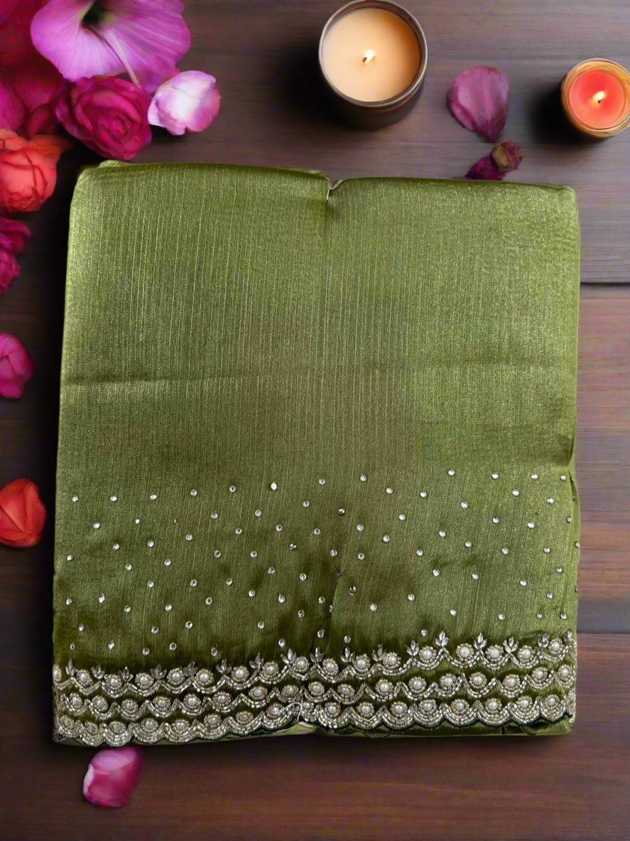 Cutdana & Pearl Handwork Saree