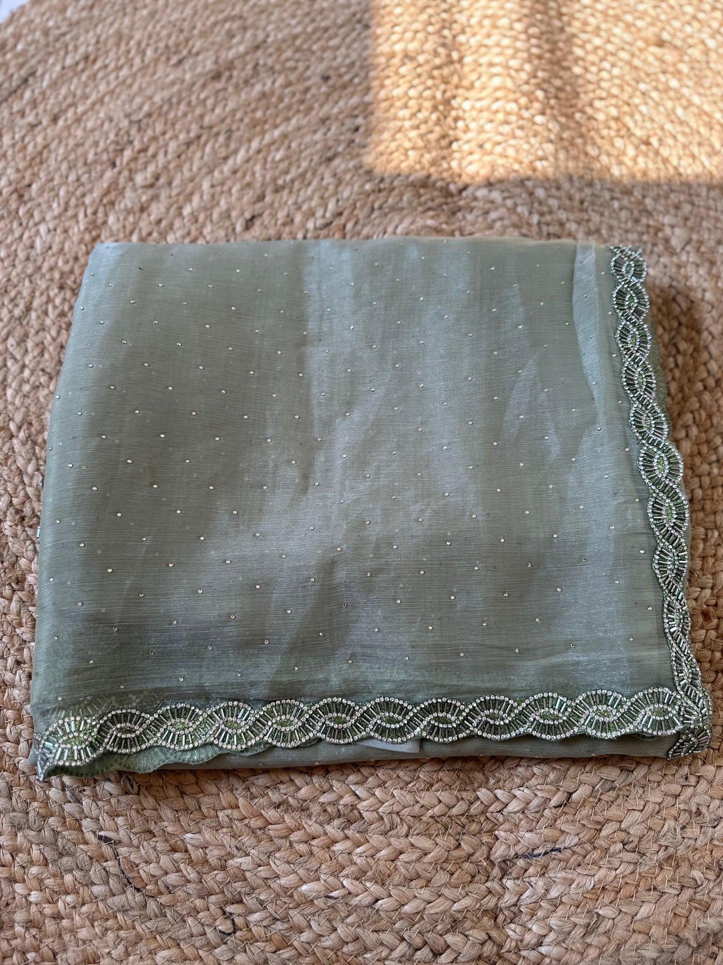 Green Jimmy choo Saree