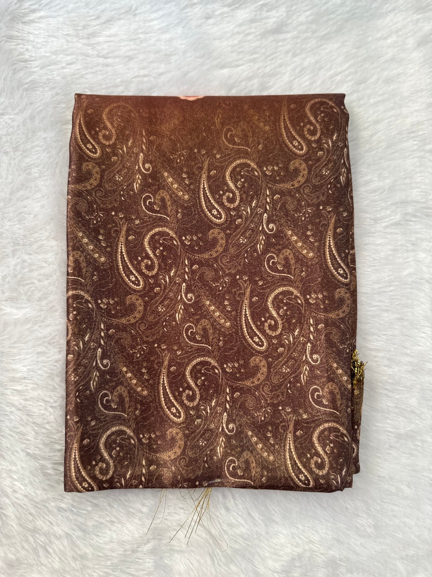 Copper Plain Shimmer Saree