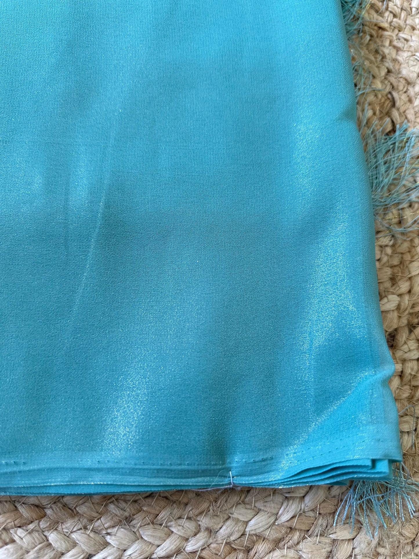 Sky Blue Plain Shimmer Saree