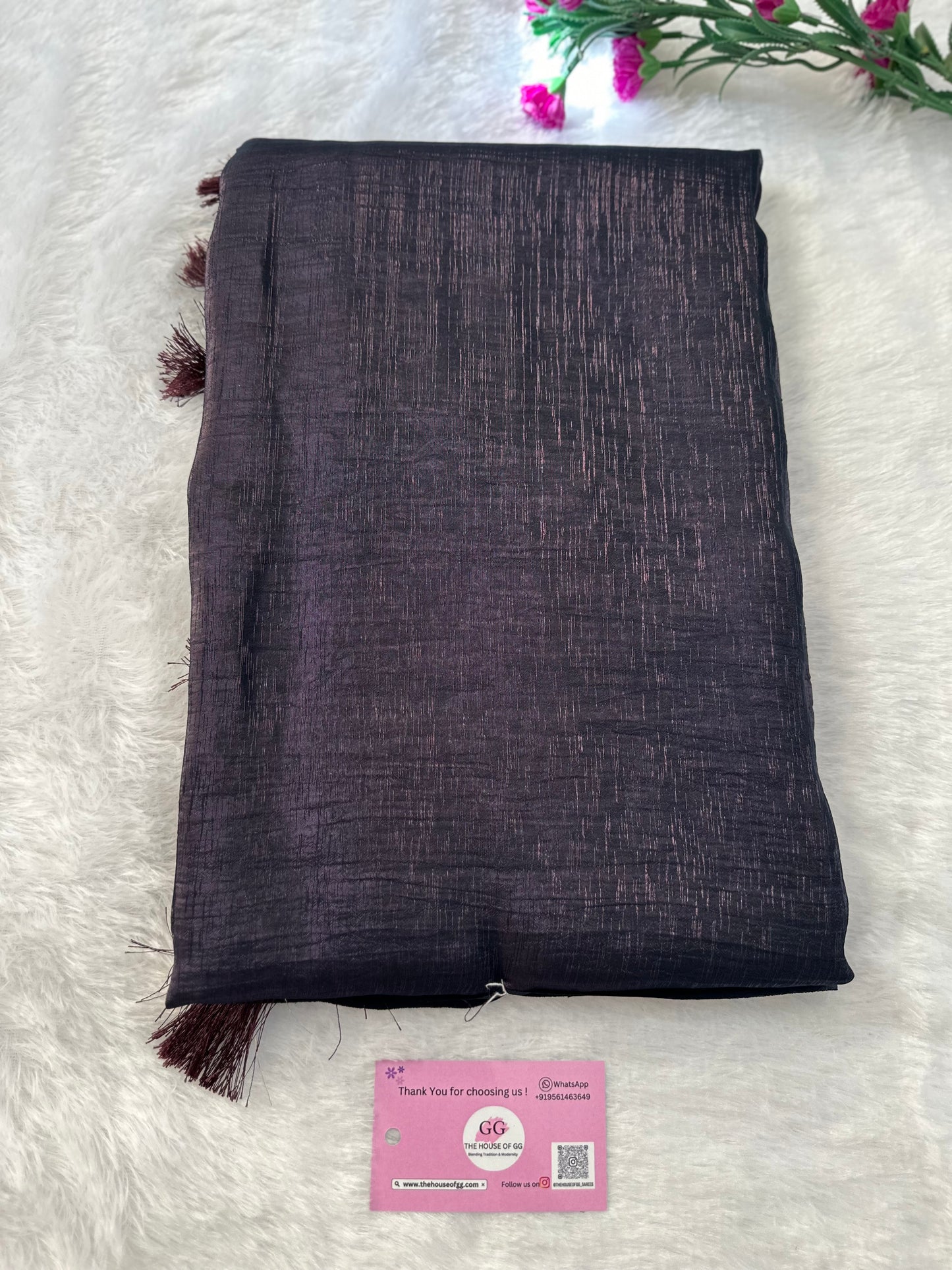 Purple Plain Shimmer Saree
