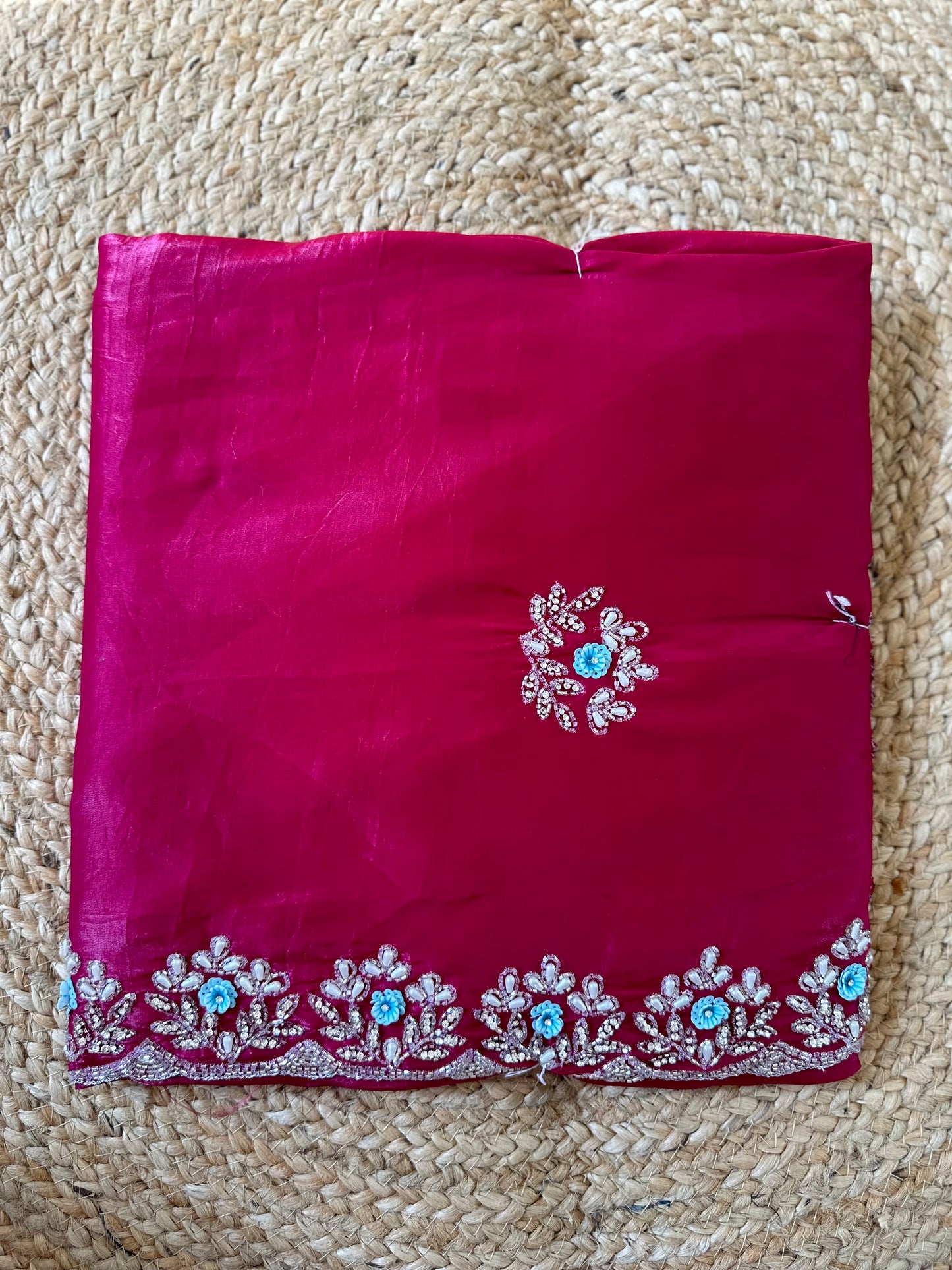 Floral Handwork Crush Tissue Saree