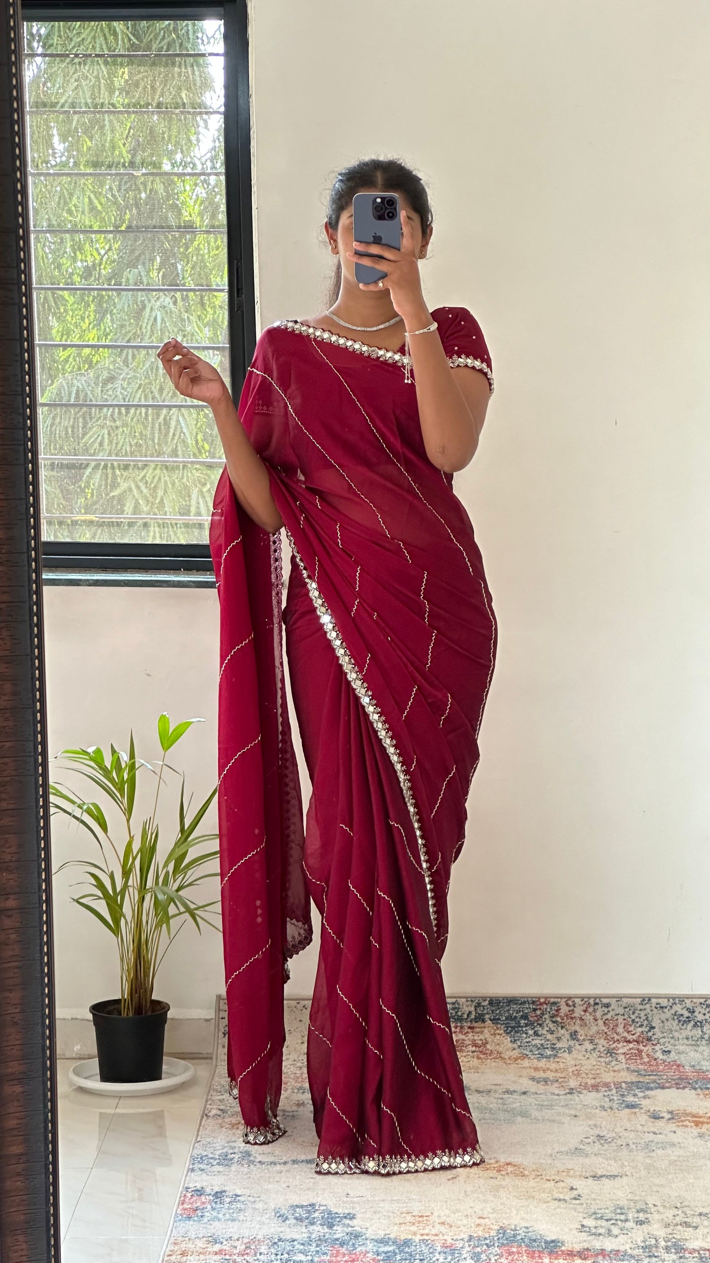 Cutdana Handwork Georgette Saree