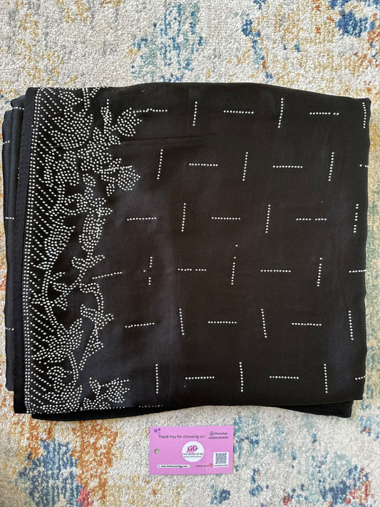 Black Zarkan Satin Saree
