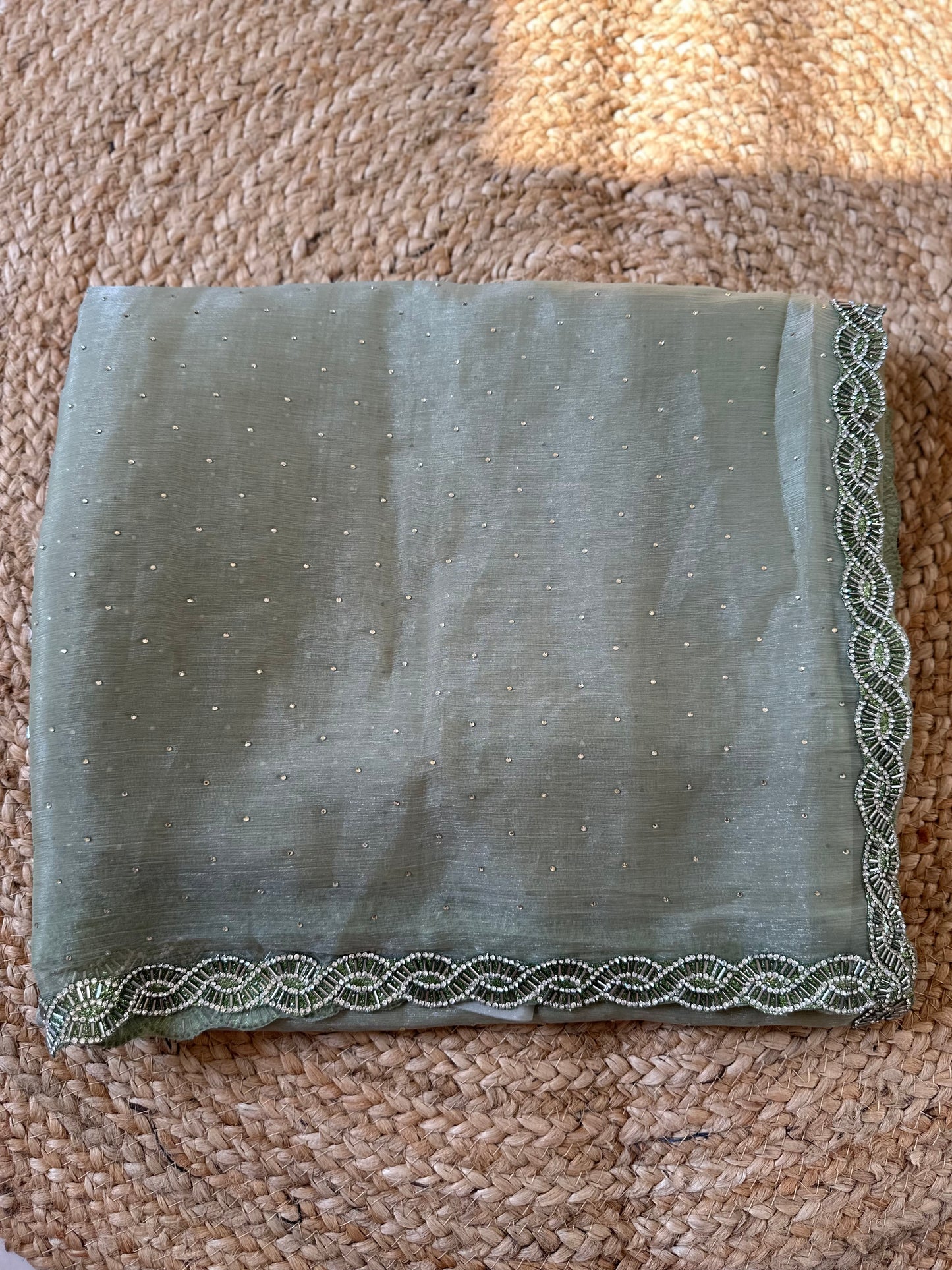 Green Jimmy choo Saree