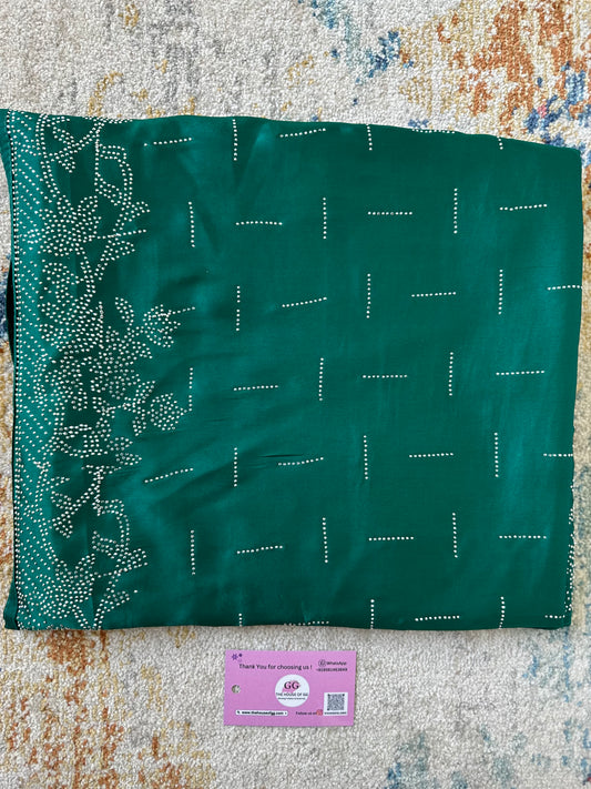 Peacock Green Zarkan Satin Saree