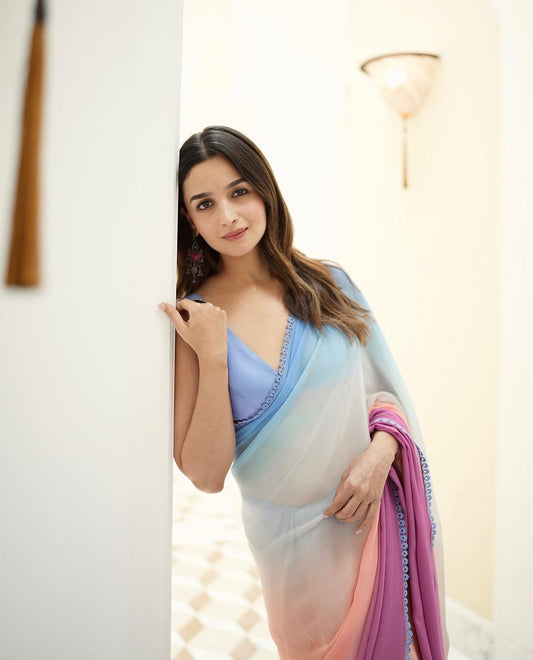 Alia Bhat Inspired Multicolour Saree