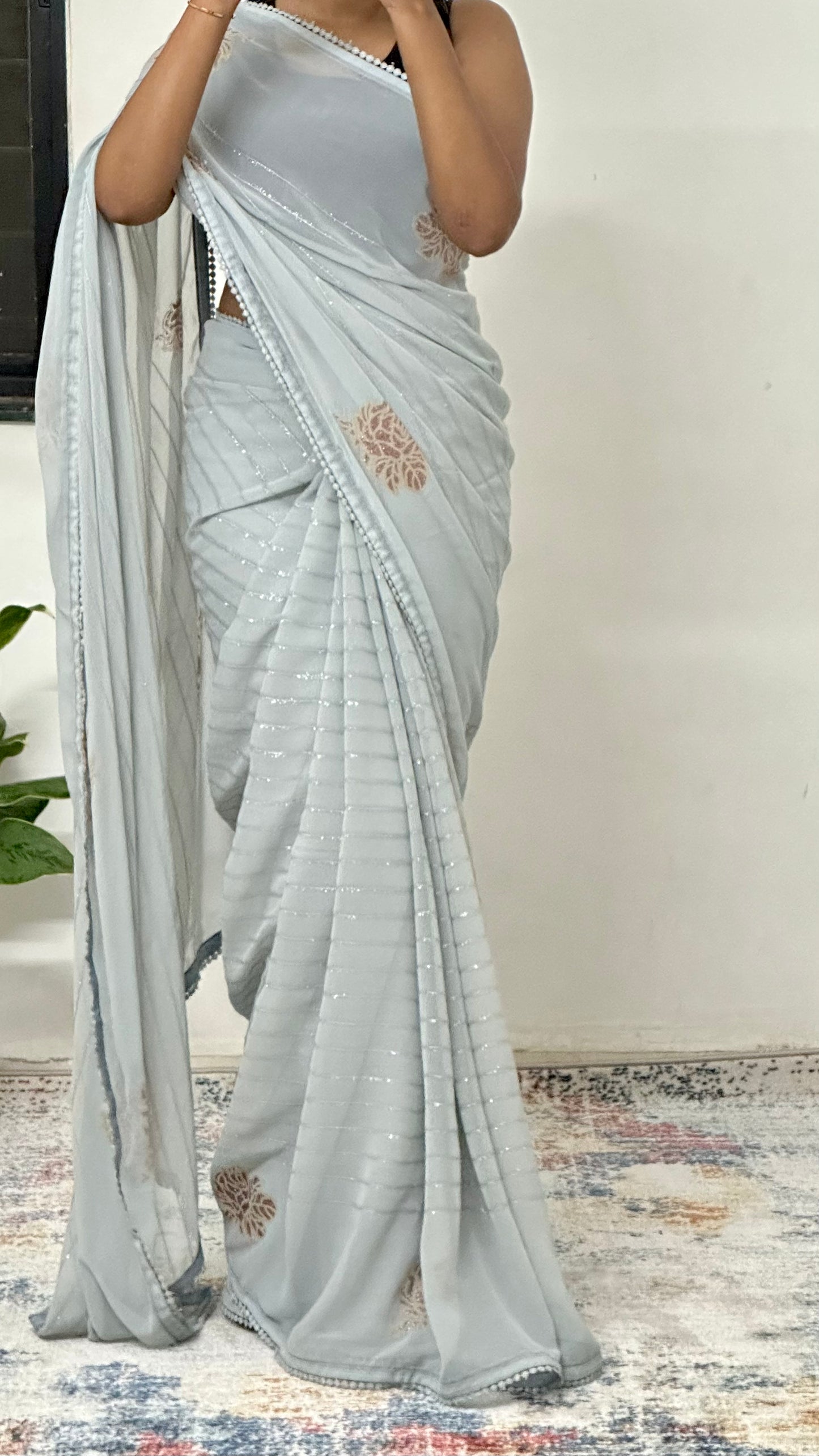Grey Party Wear Saree
