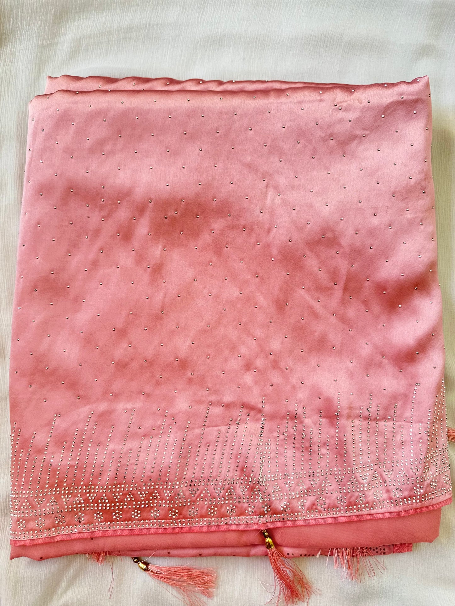 Pink Zarkan Satin Saree