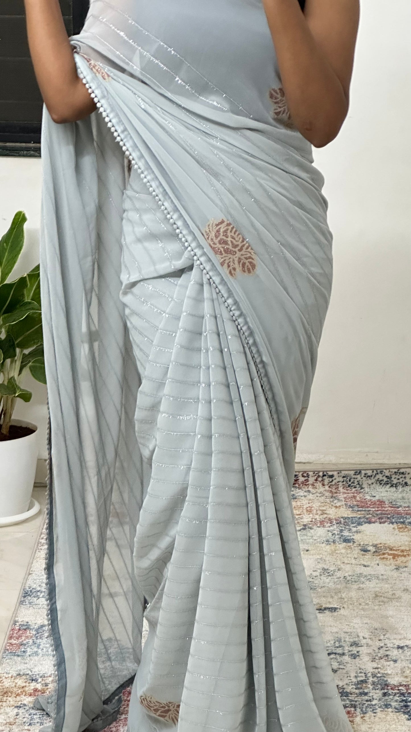 Grey Party Wear Saree
