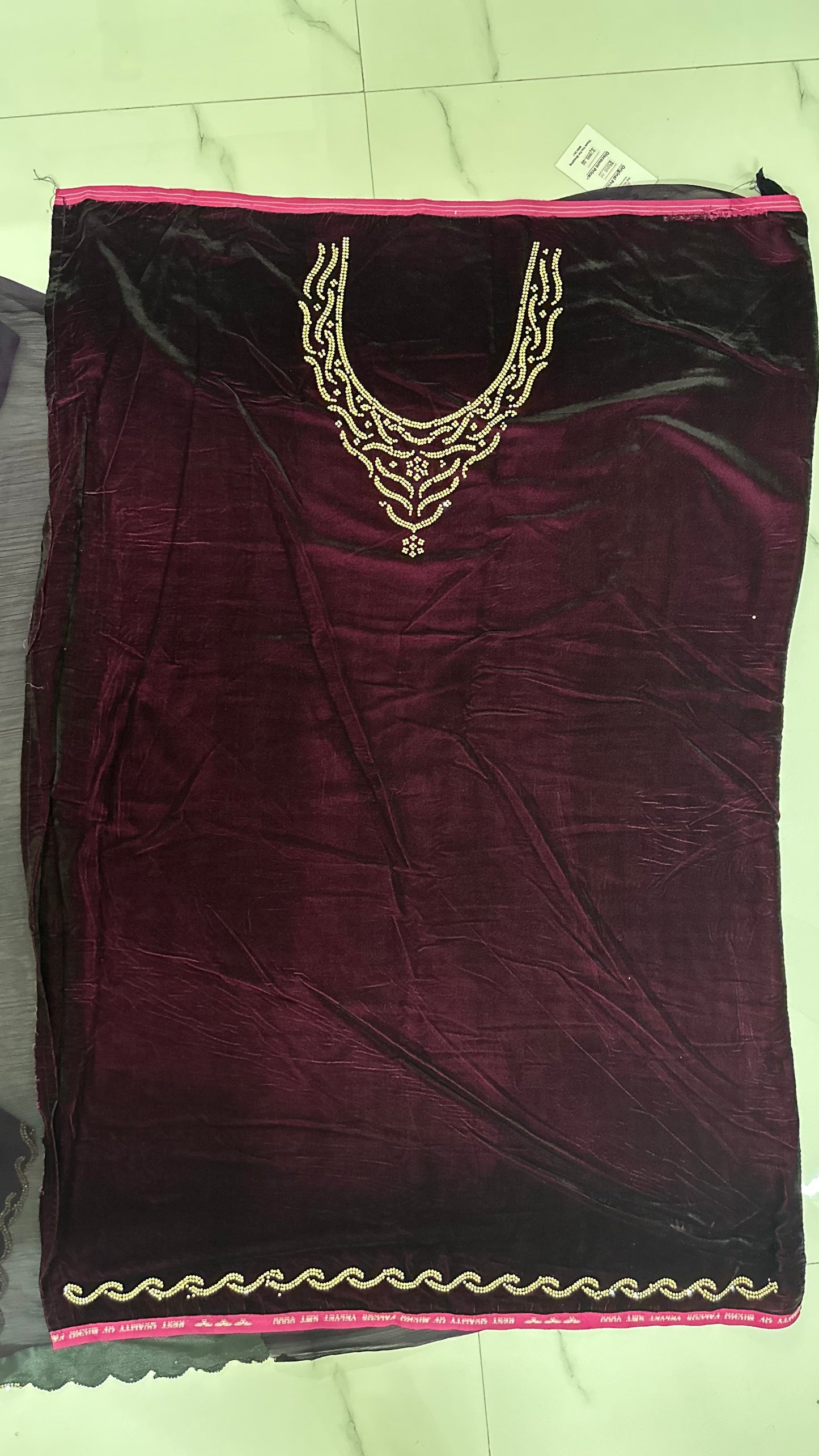 Dark Purple Chiffon Satin Saree
