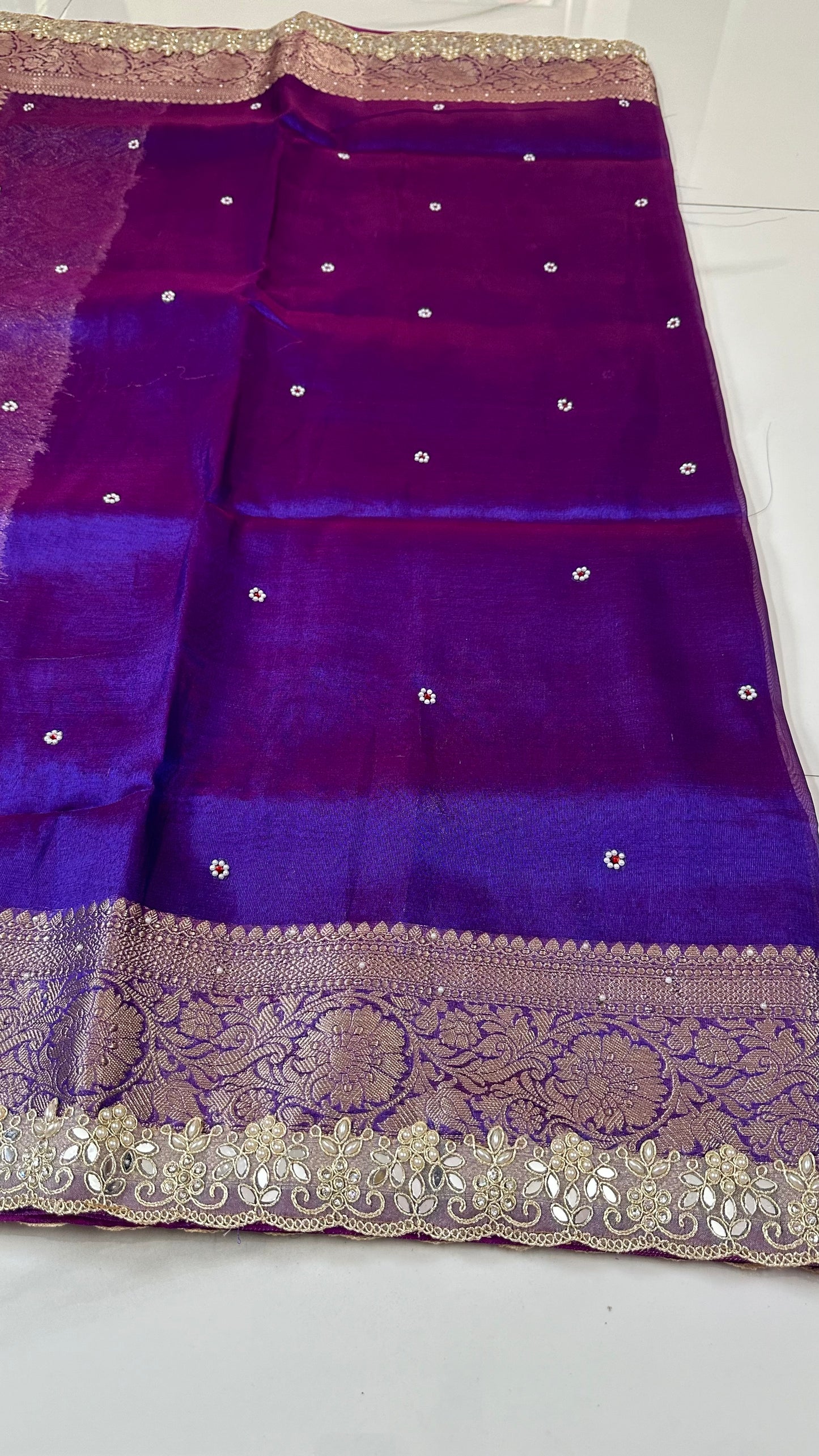 Purple Designer Tissue Banarasi Saree