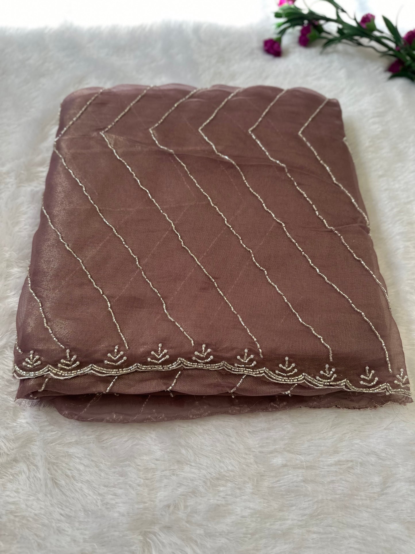 Fine Cutdana Tissue Saree