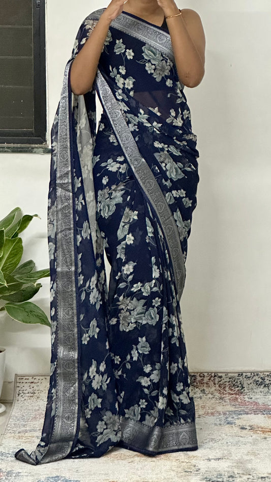 Soft Georgette Floral Saree