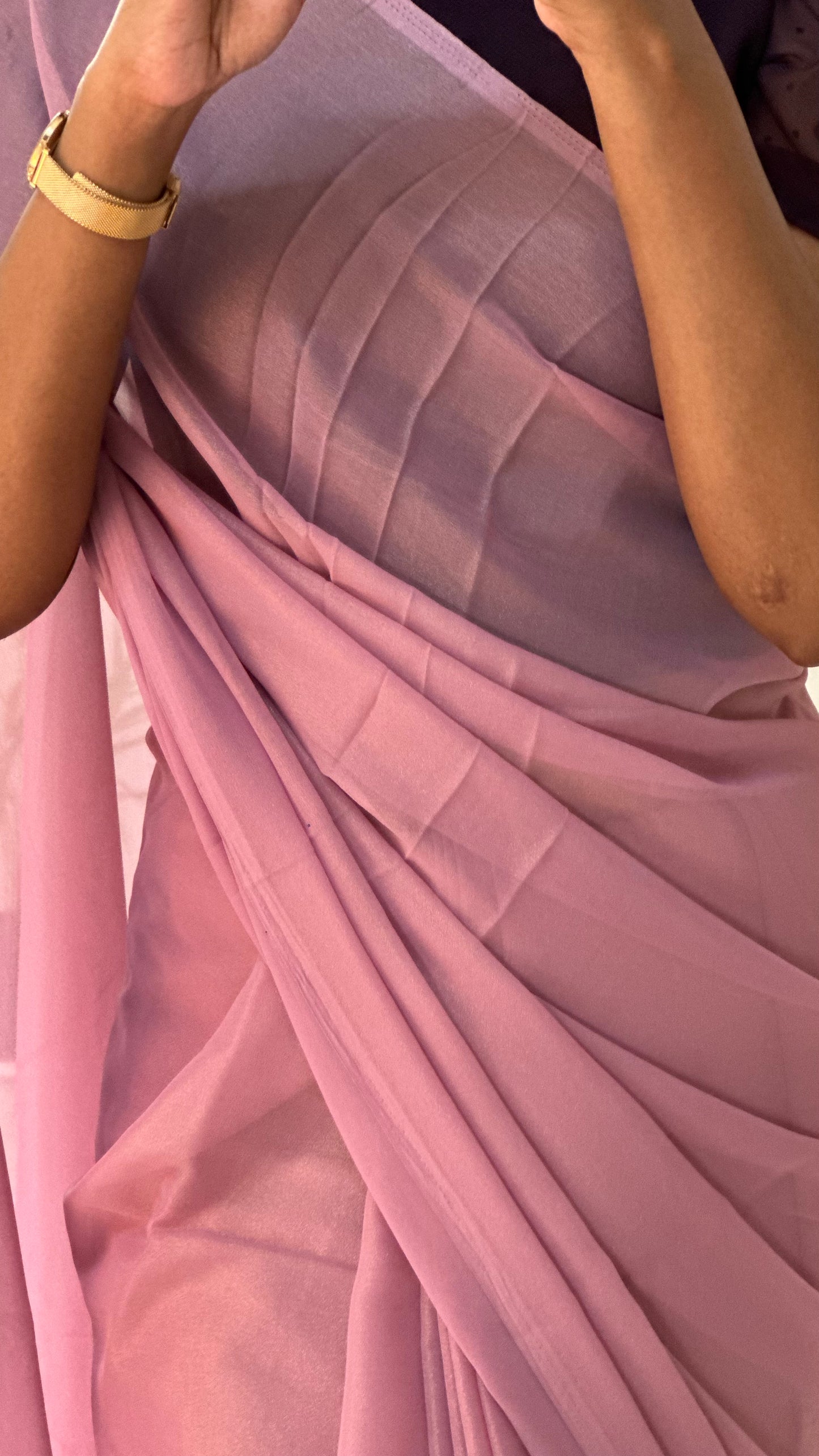 Lavender Plain Shimmer Saree