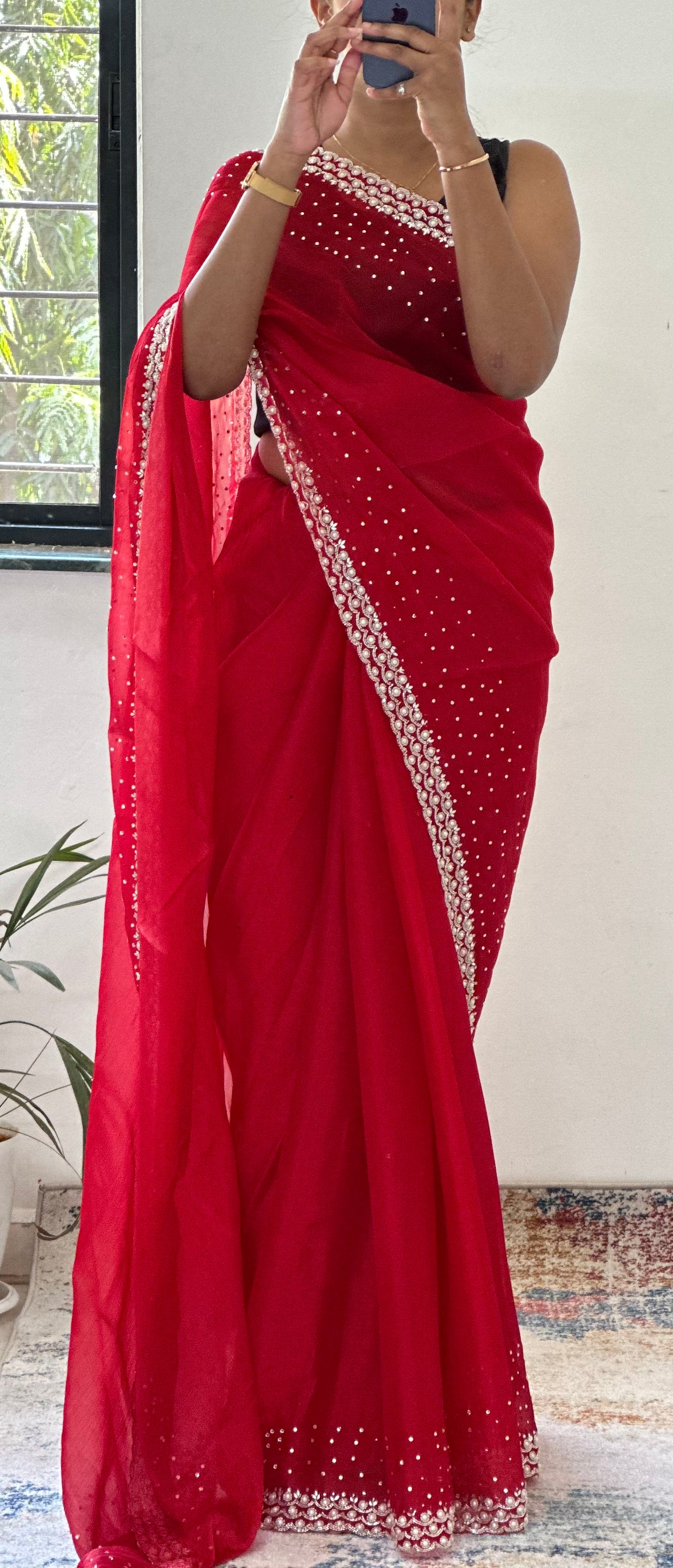 Cutdana & Pearl Handwork Saree