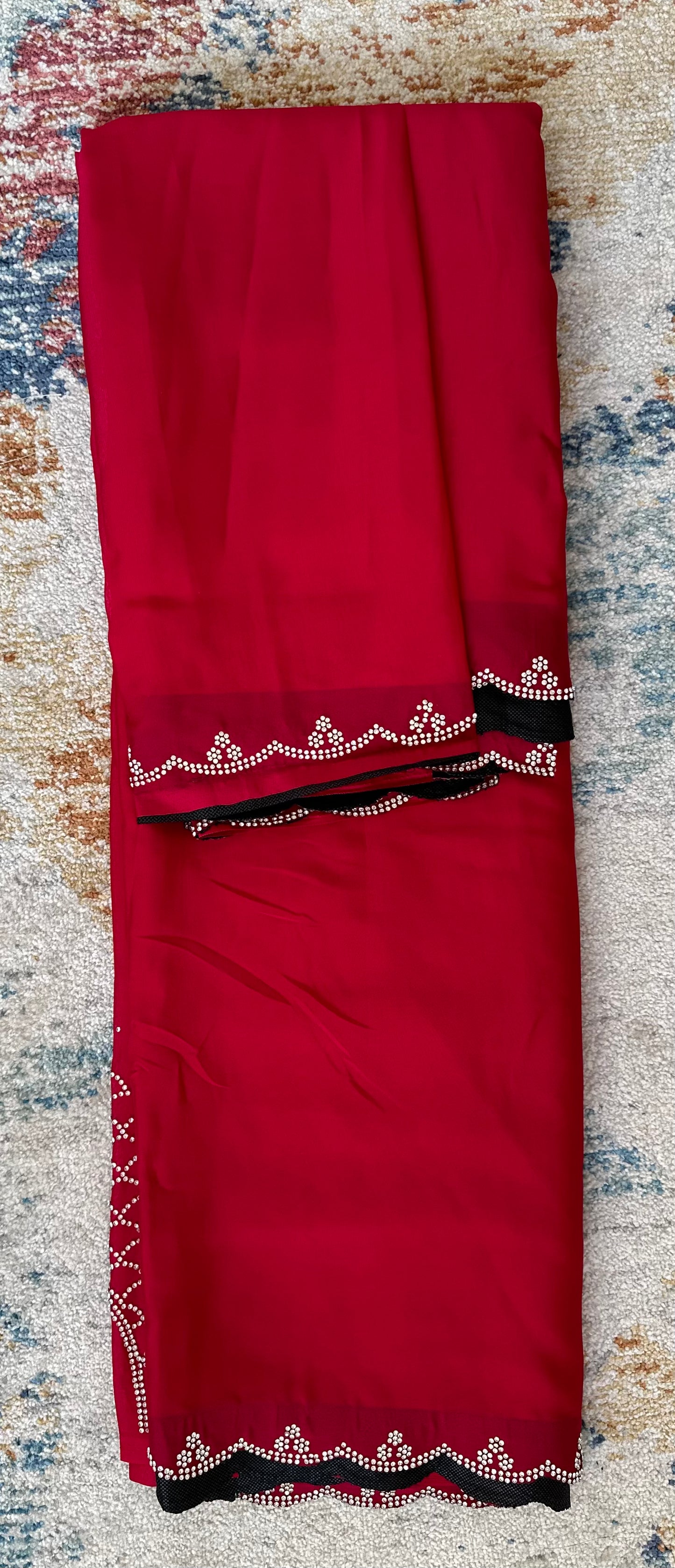 Hot Pink Embellished Saree