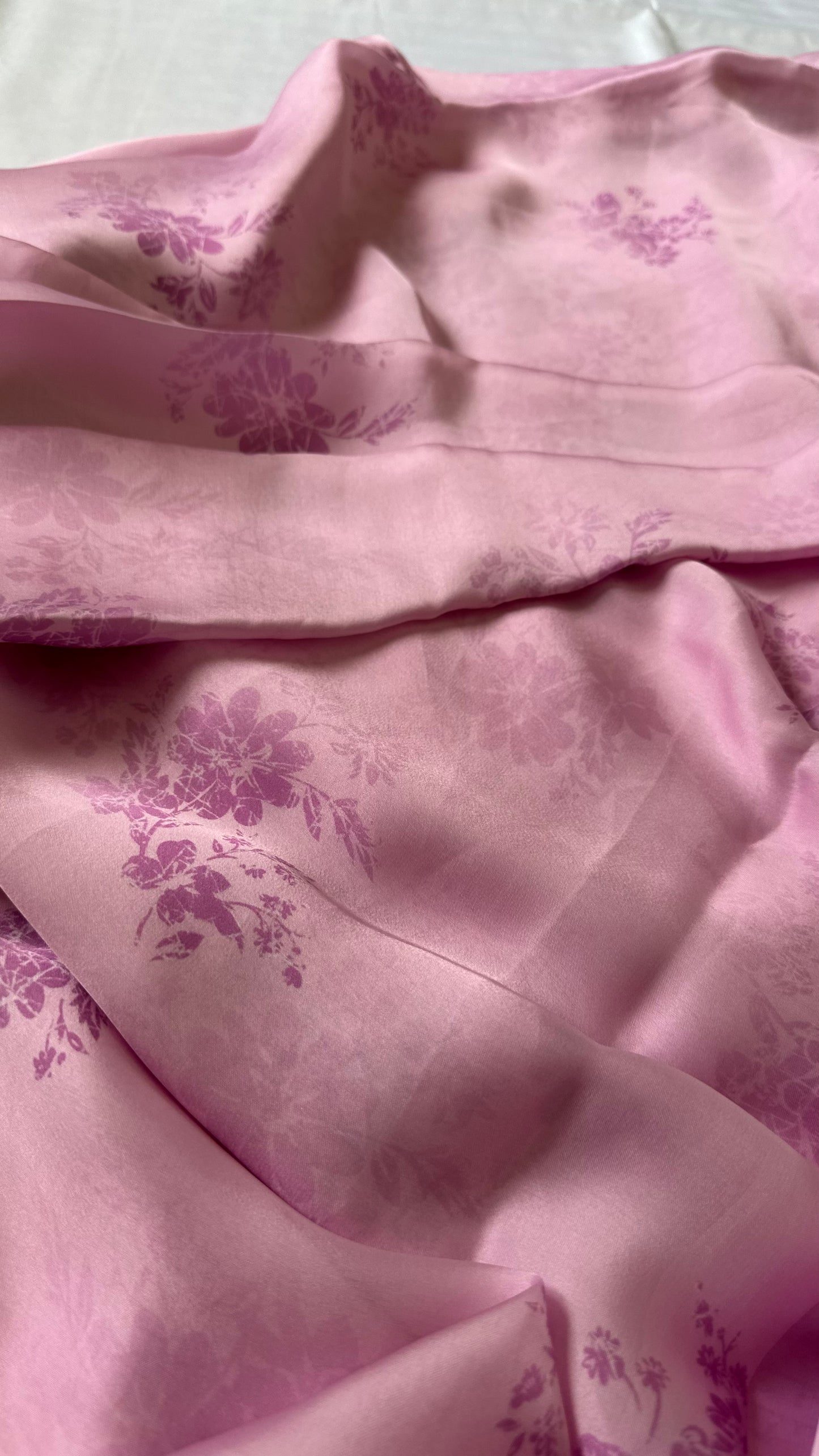 Pink Satin Chiffon Saree