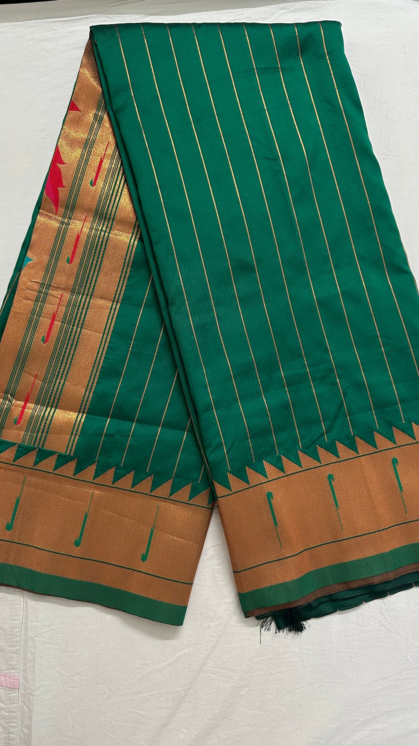Green Muniya Paithani Saree