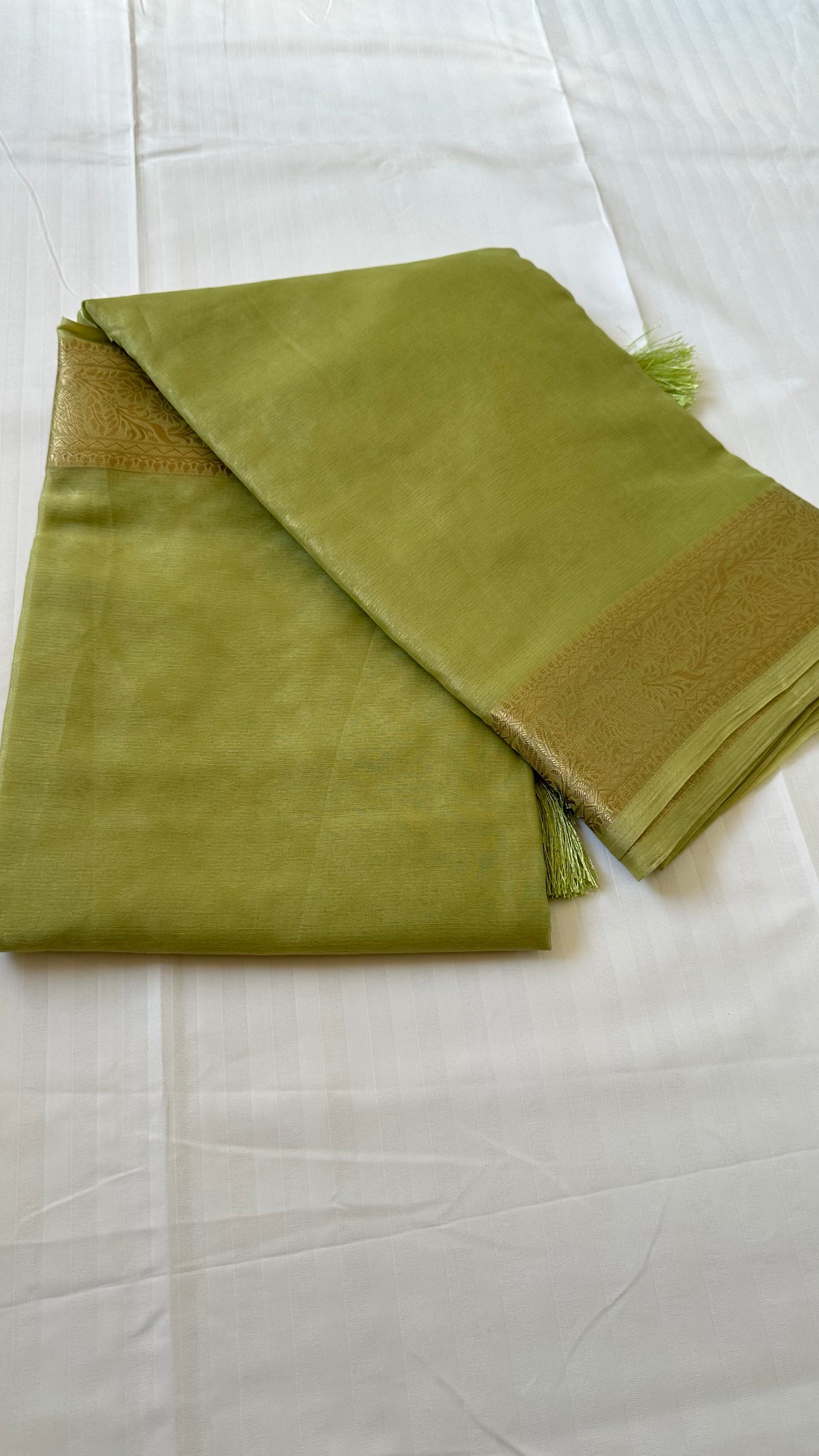 Pista Green Semi Tissue Saree